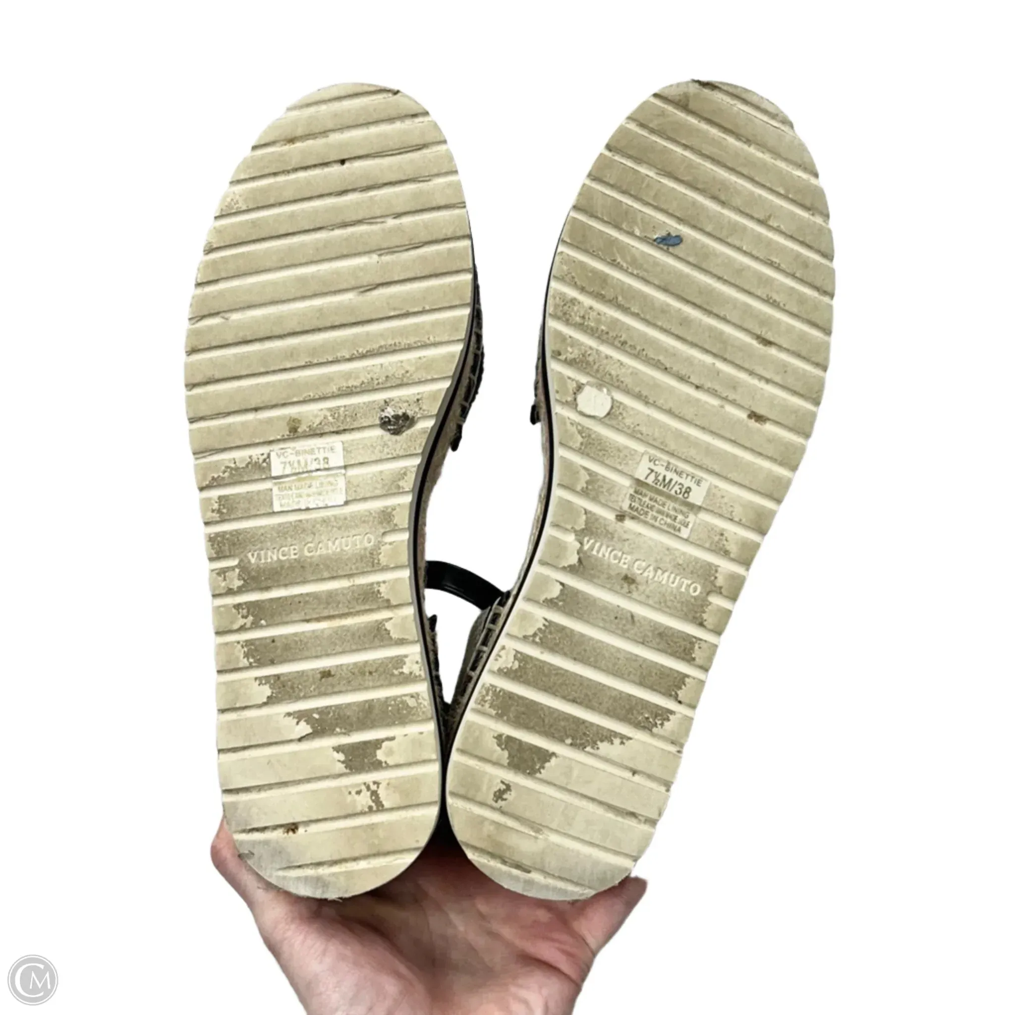 Sandals Flats By Vince Camuto In Black, Size: 7.5