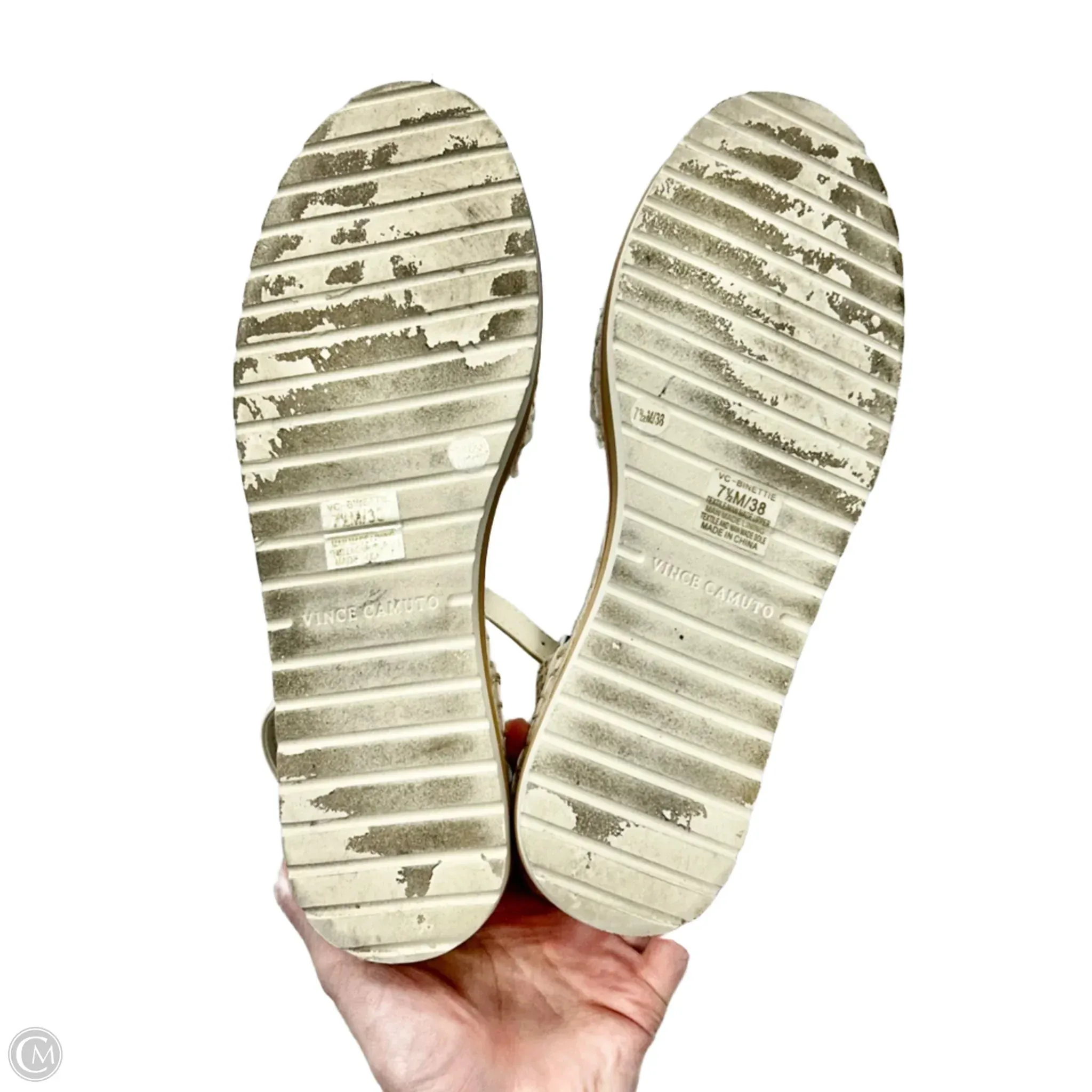 Sandals Flats By Vince Camuto In Cream, Size: 7.5