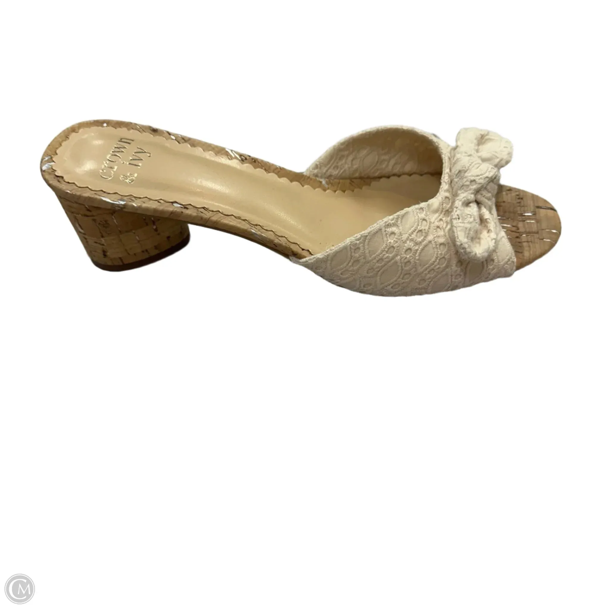 Sandals Heels Block By Crown And Ivy In White, Size: 8
