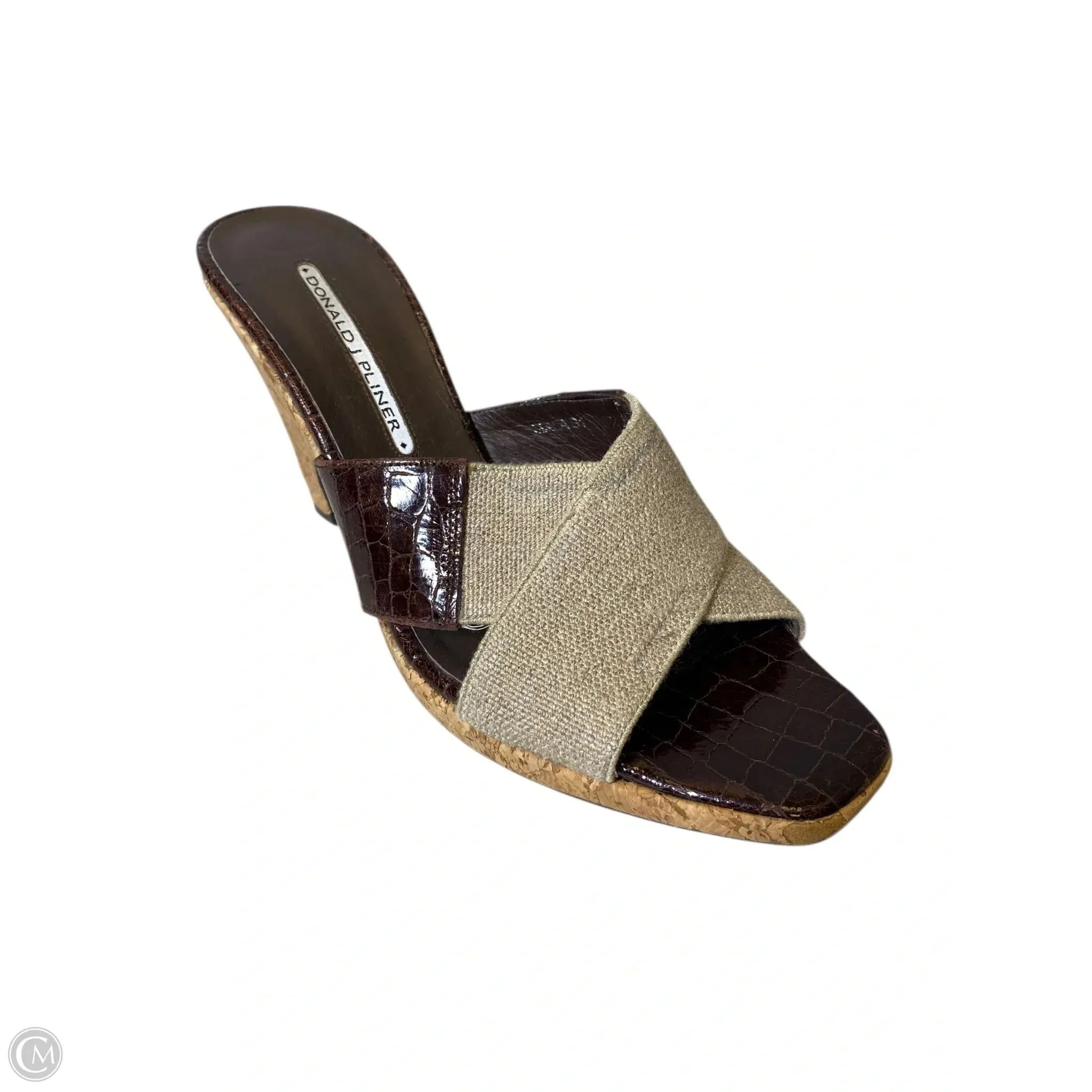 Sandals Heels Block By Donald Pliner In Brown, Size: 8.5