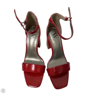 Sandals Heels Block By Worthington In Red, Size: 7.5