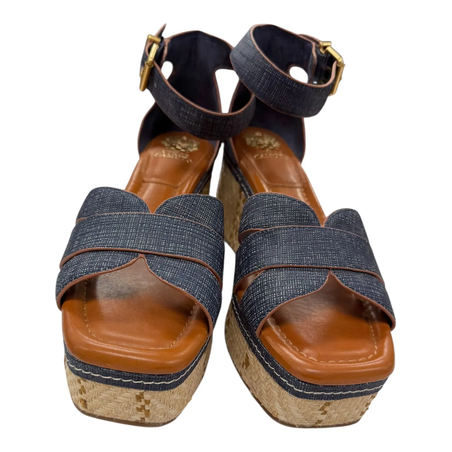 Sandals Heels Platform By Vince Camuto In Blue, Size:9.5
