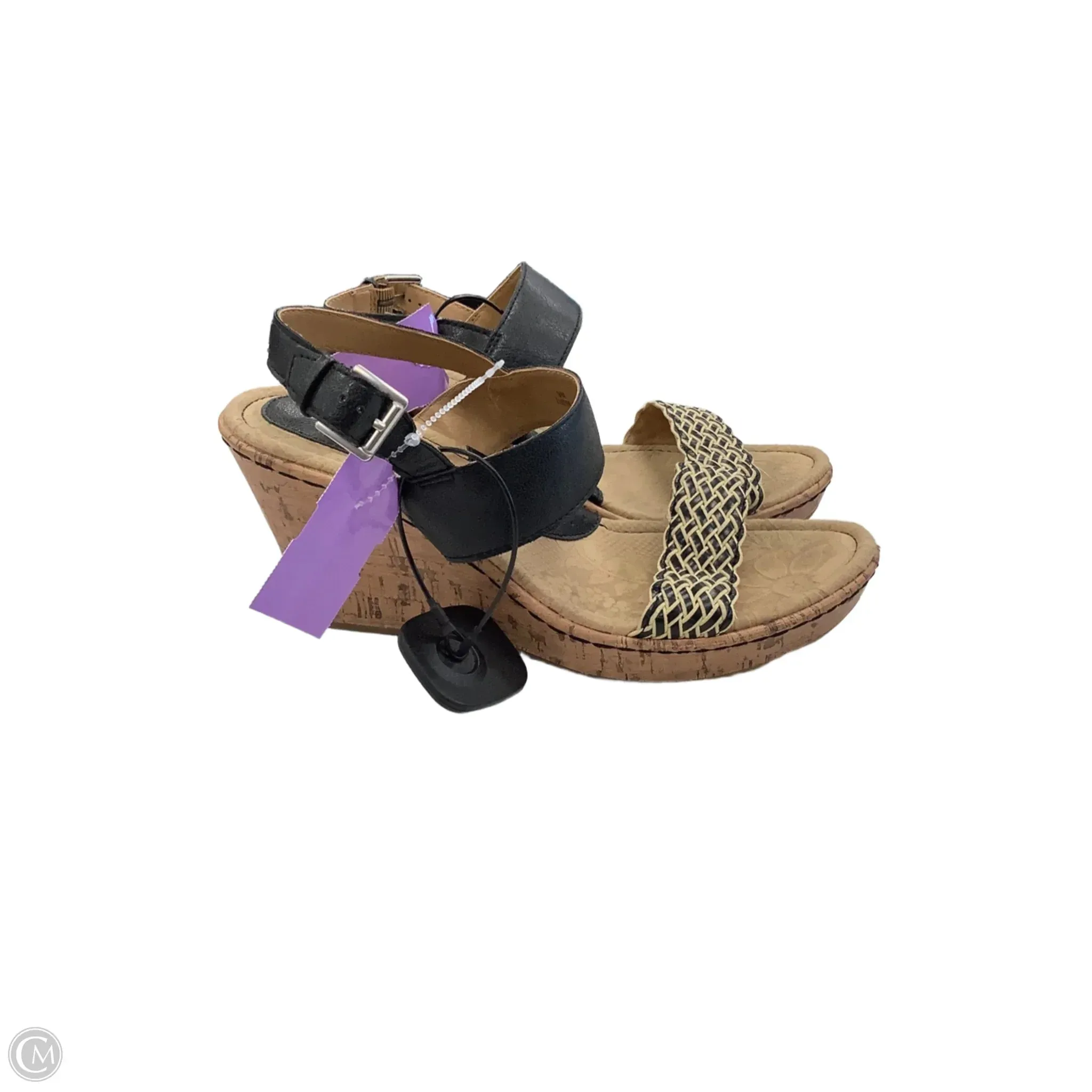Sandals Heels Wedge By Boc In Black, Size: 9