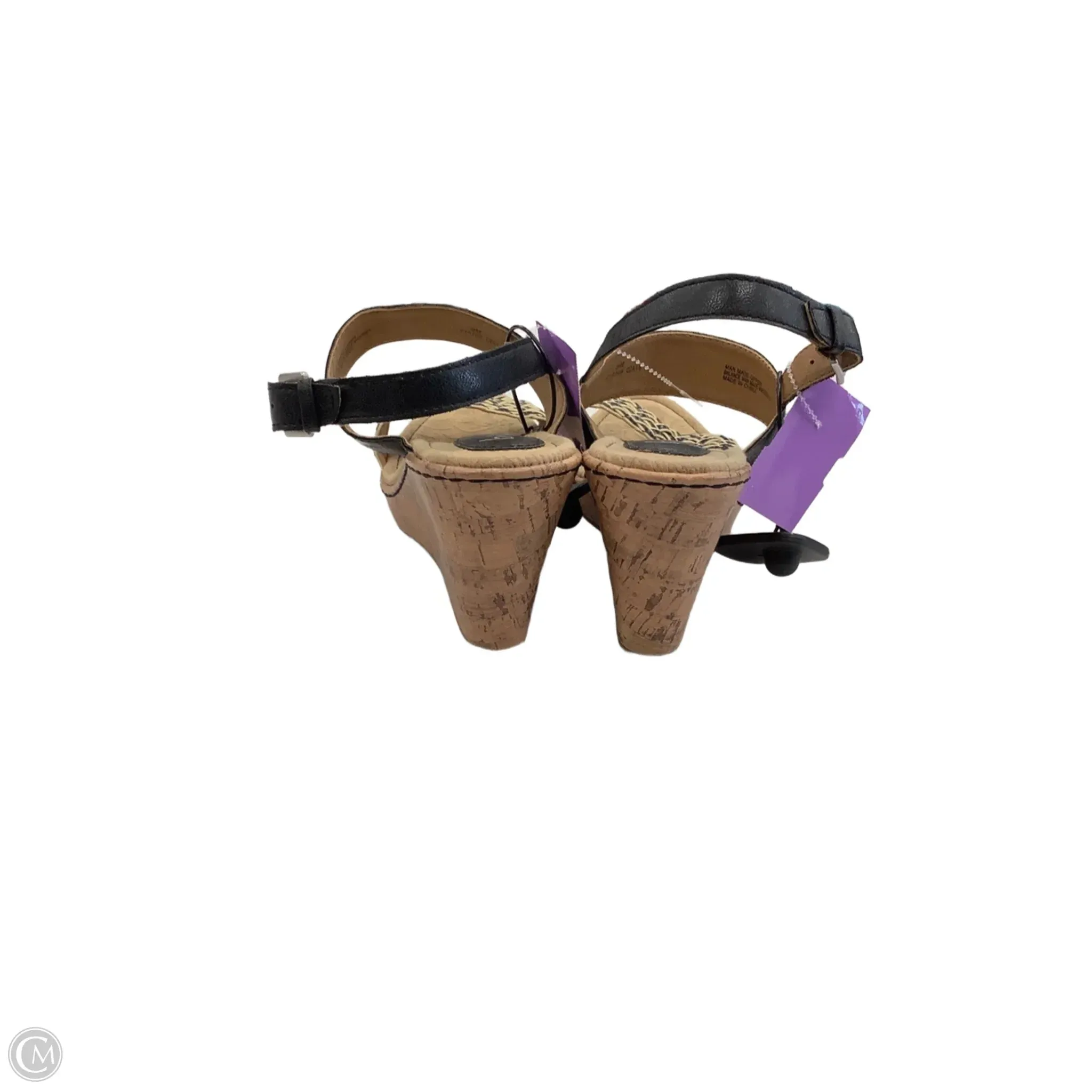 Sandals Heels Wedge By Boc In Black, Size: 9