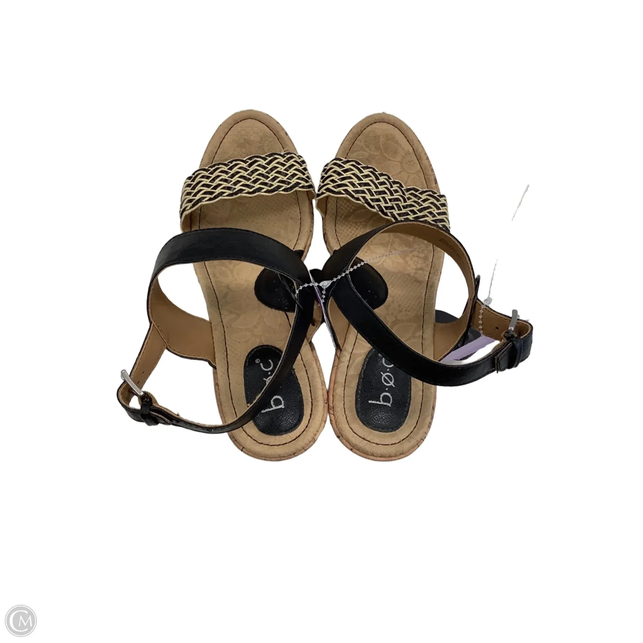 Sandals Heels Wedge By Boc In Black, Size: 9