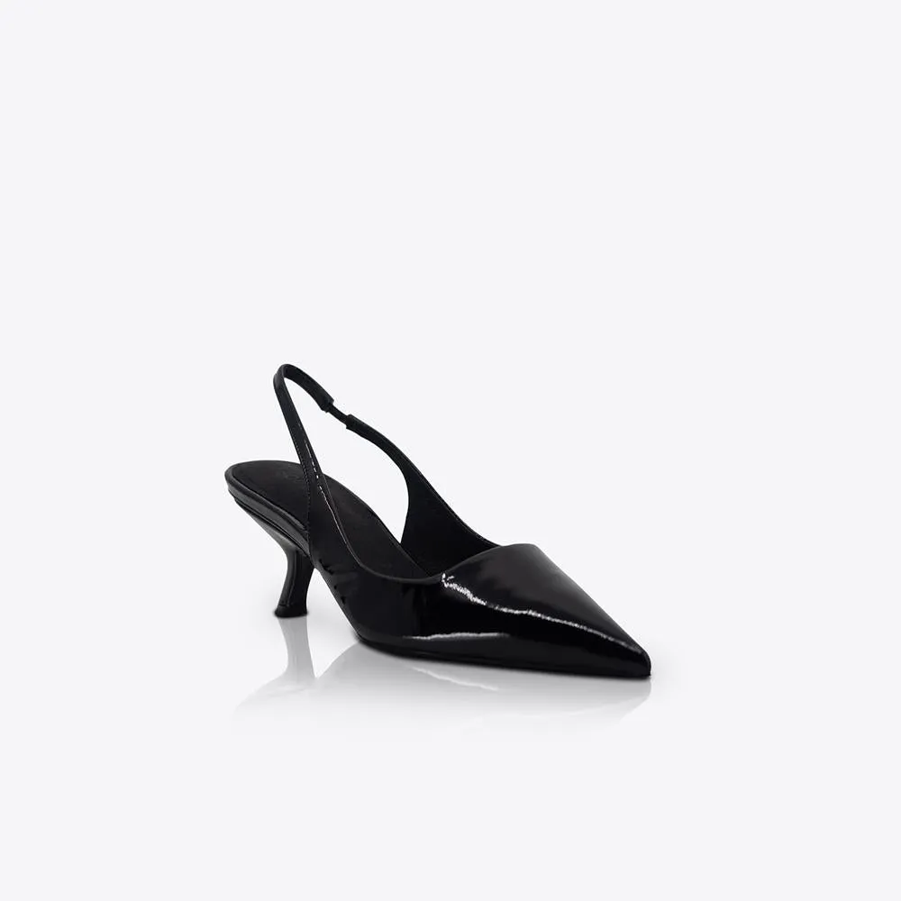 Sandra Heel Patent Black SOL SANA
