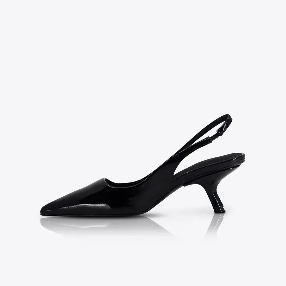 Sandra Heel Patent Black SOL SANA