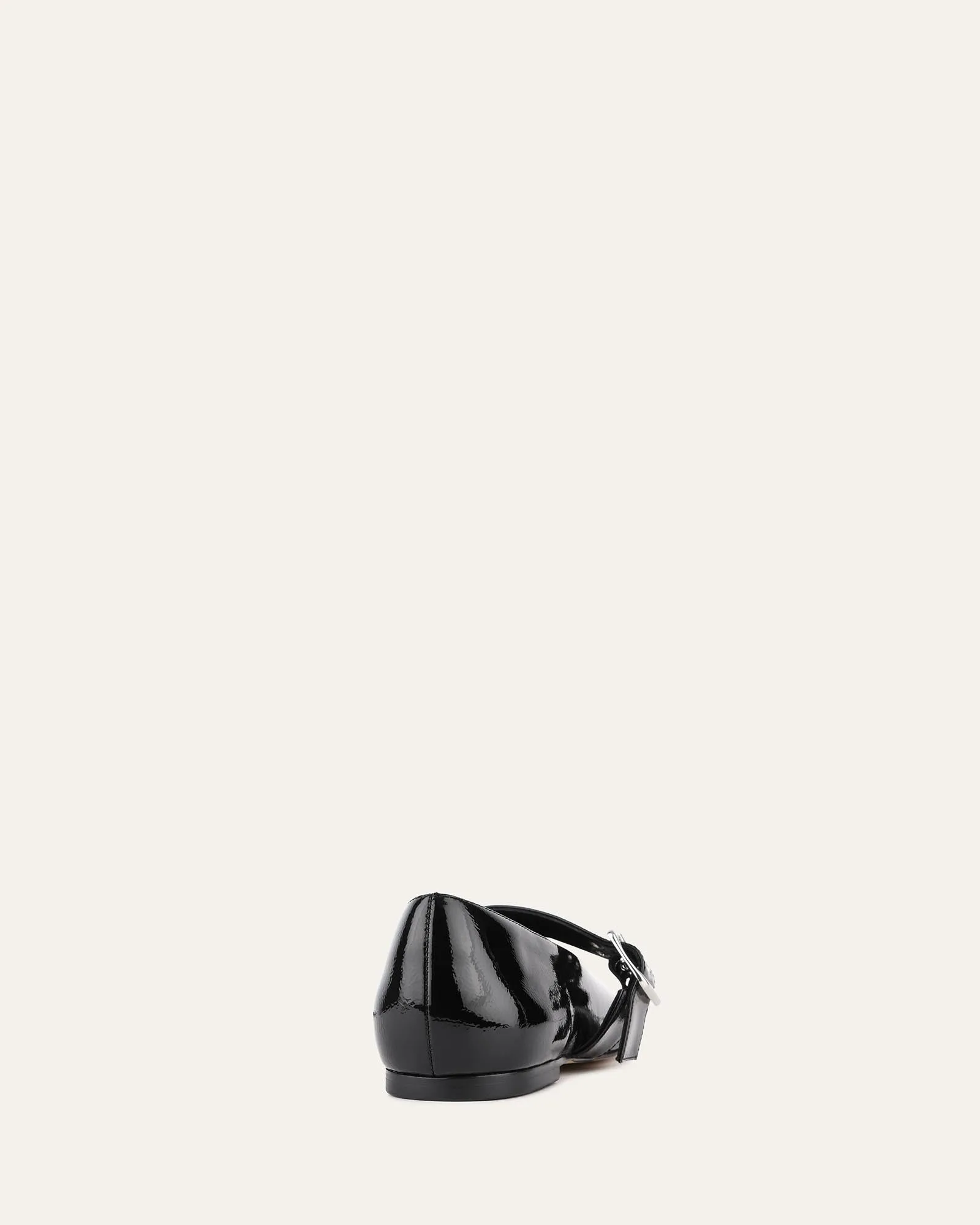 SARAH CASUAL FLATS BLACK CRINKLE PATENT Jo Mercer