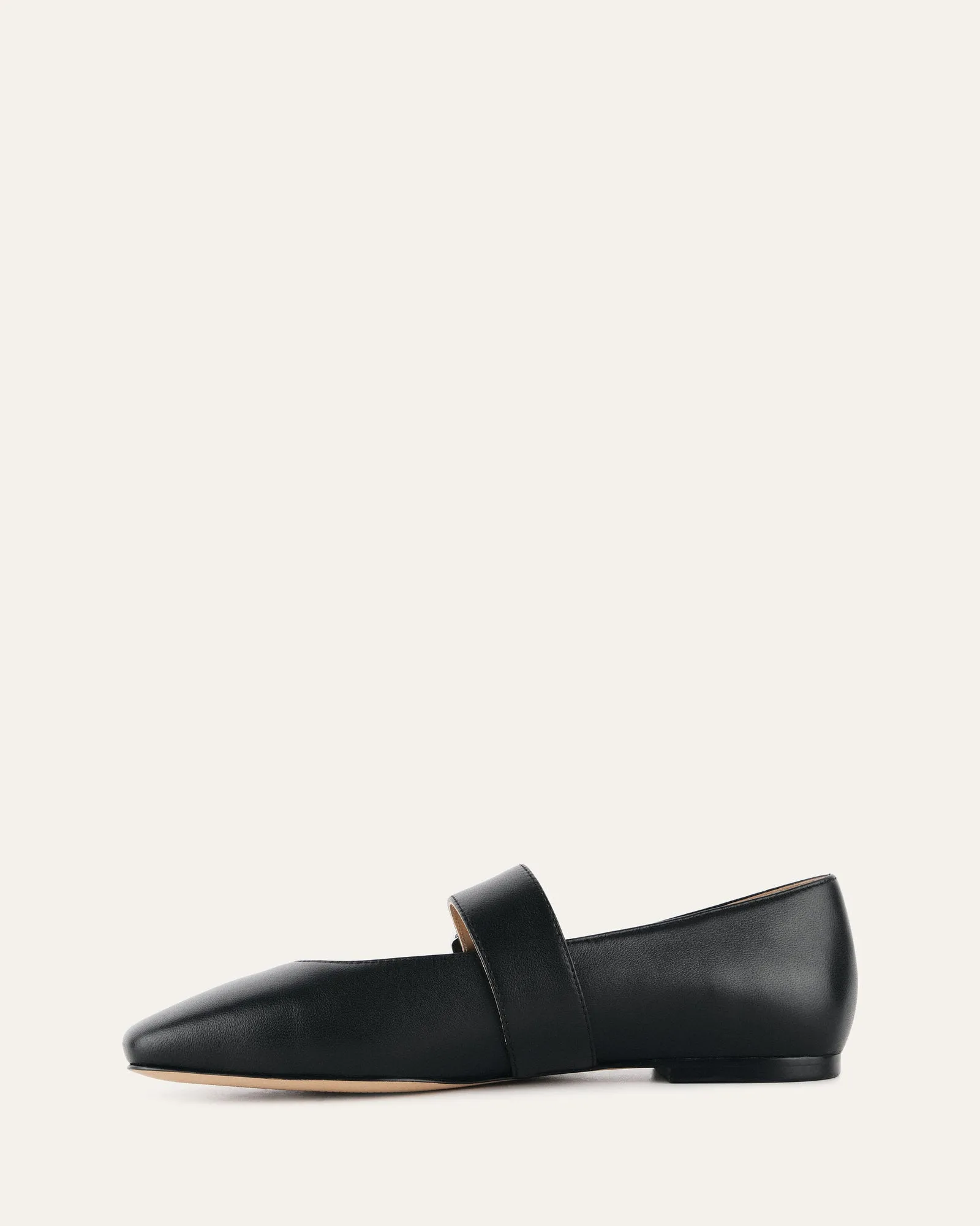 SARAH CASUAL FLATS BLACK LEATHER Jo Mercer