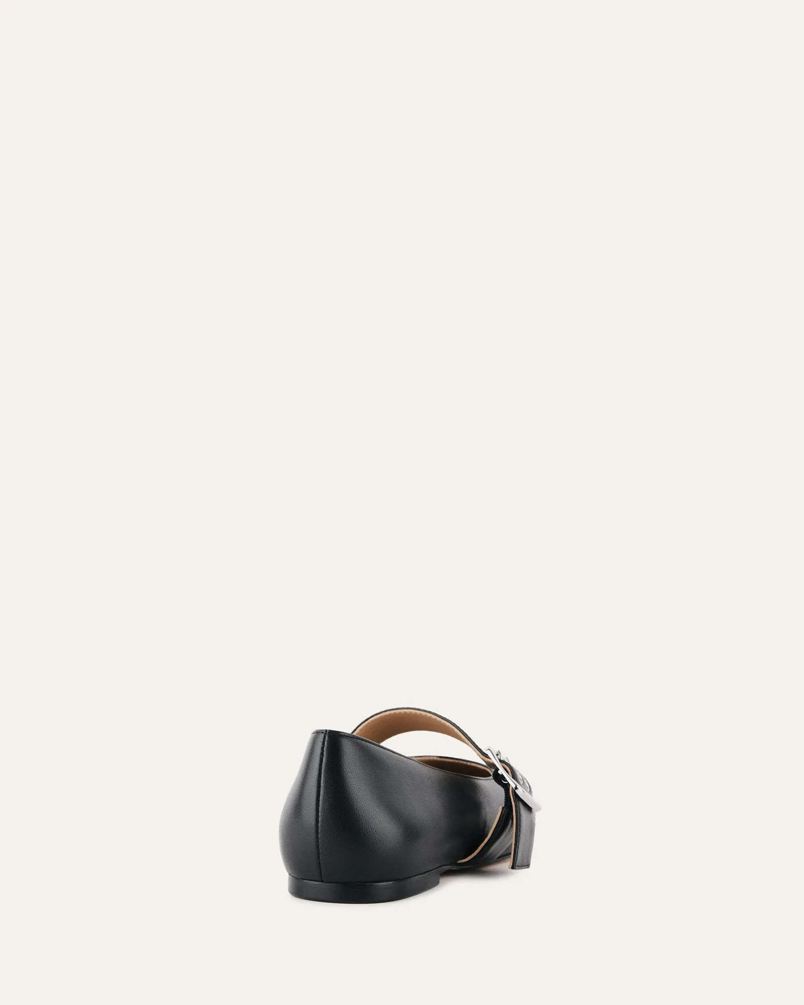 SARAH CASUAL FLATS BLACK LEATHER Jo Mercer