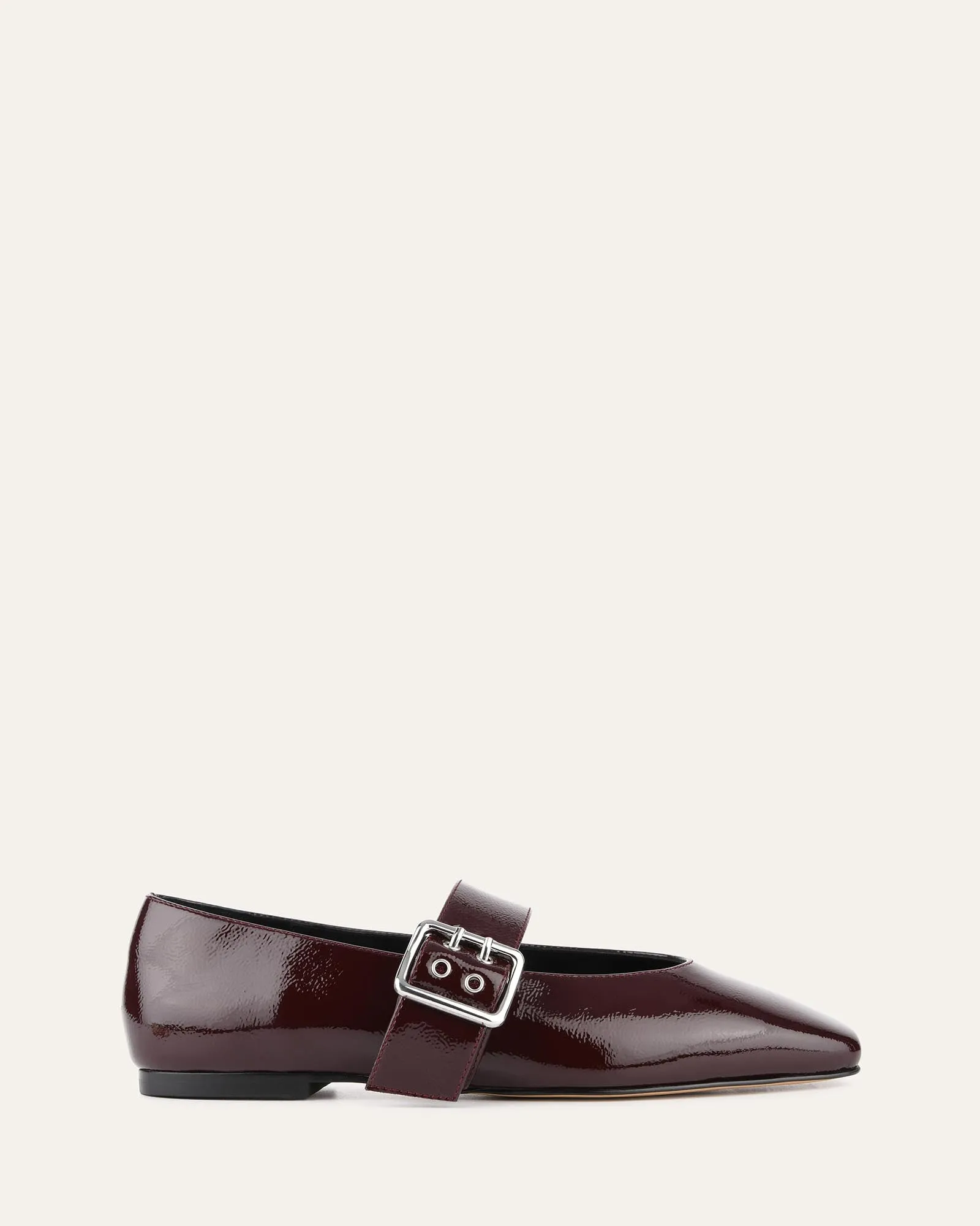 SARAH CASUAL FLATS MERLOT CRINKLE PATENT Jo Mercer