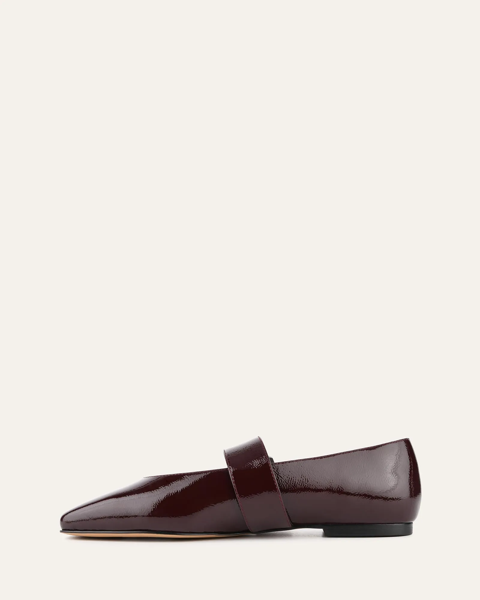SARAH CASUAL FLATS MERLOT CRINKLE PATENT Jo Mercer