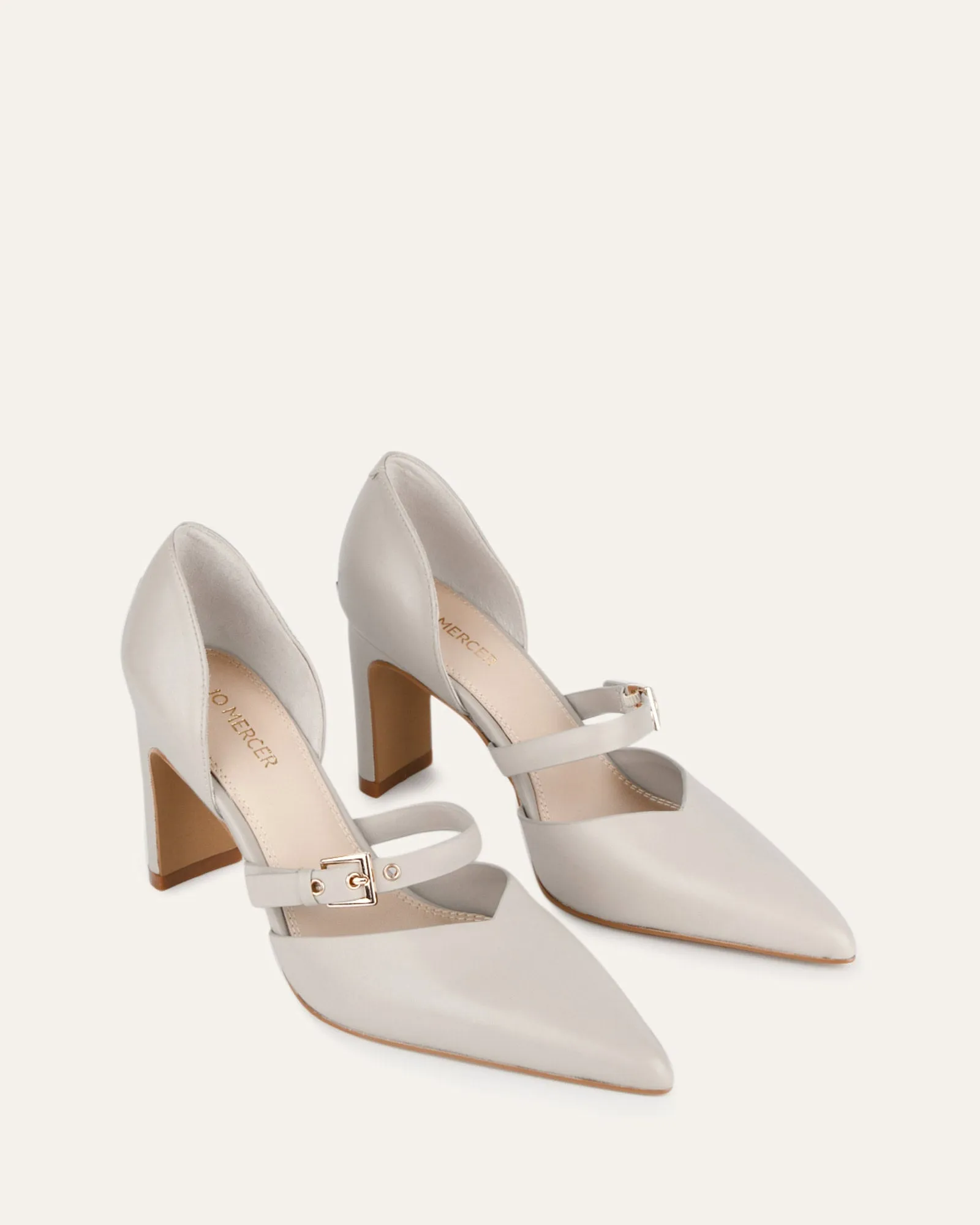 SAWYER HIGH HEELS BONE LEATHER Jo Mercer