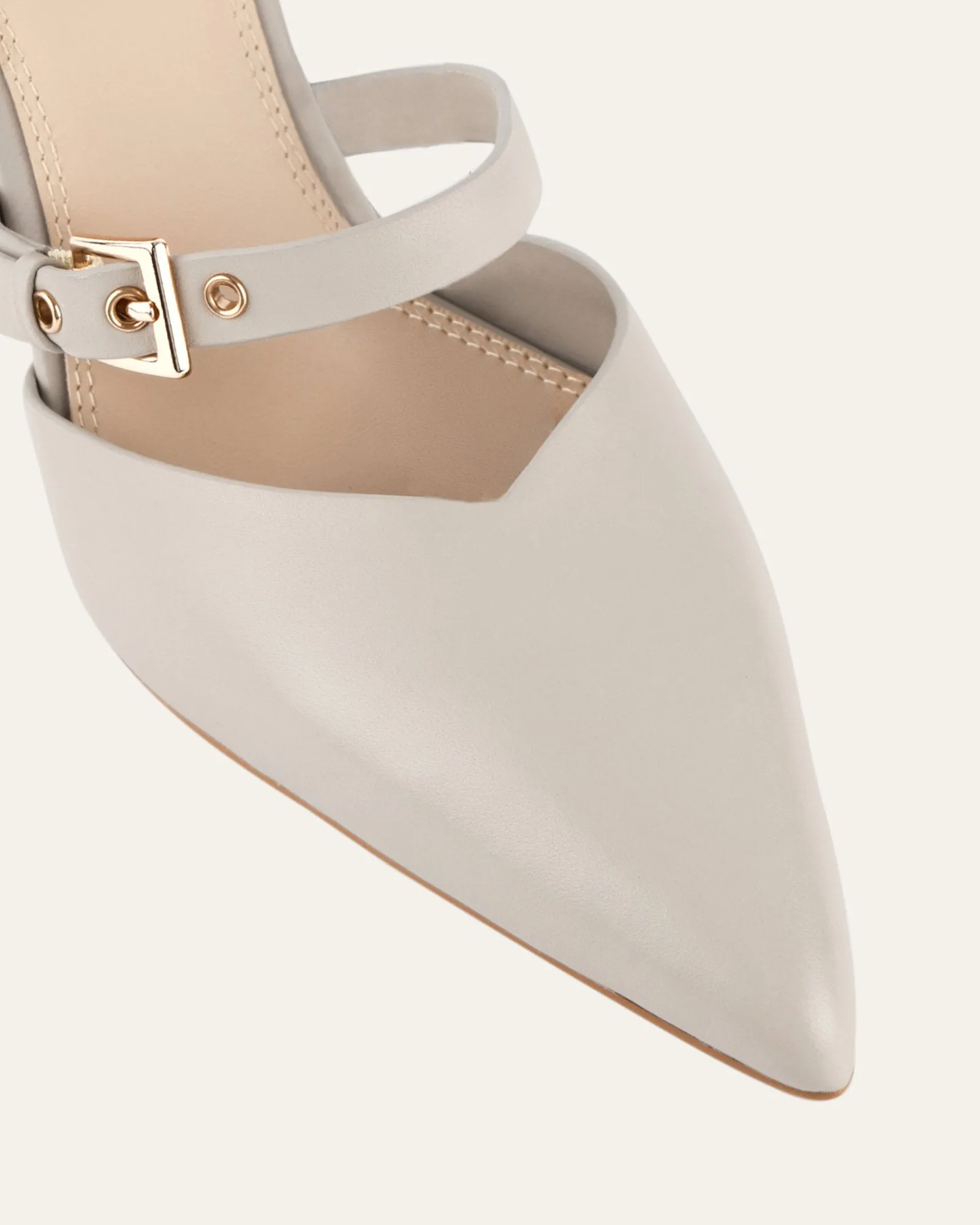 SAWYER HIGH HEELS BONE LEATHER Jo Mercer