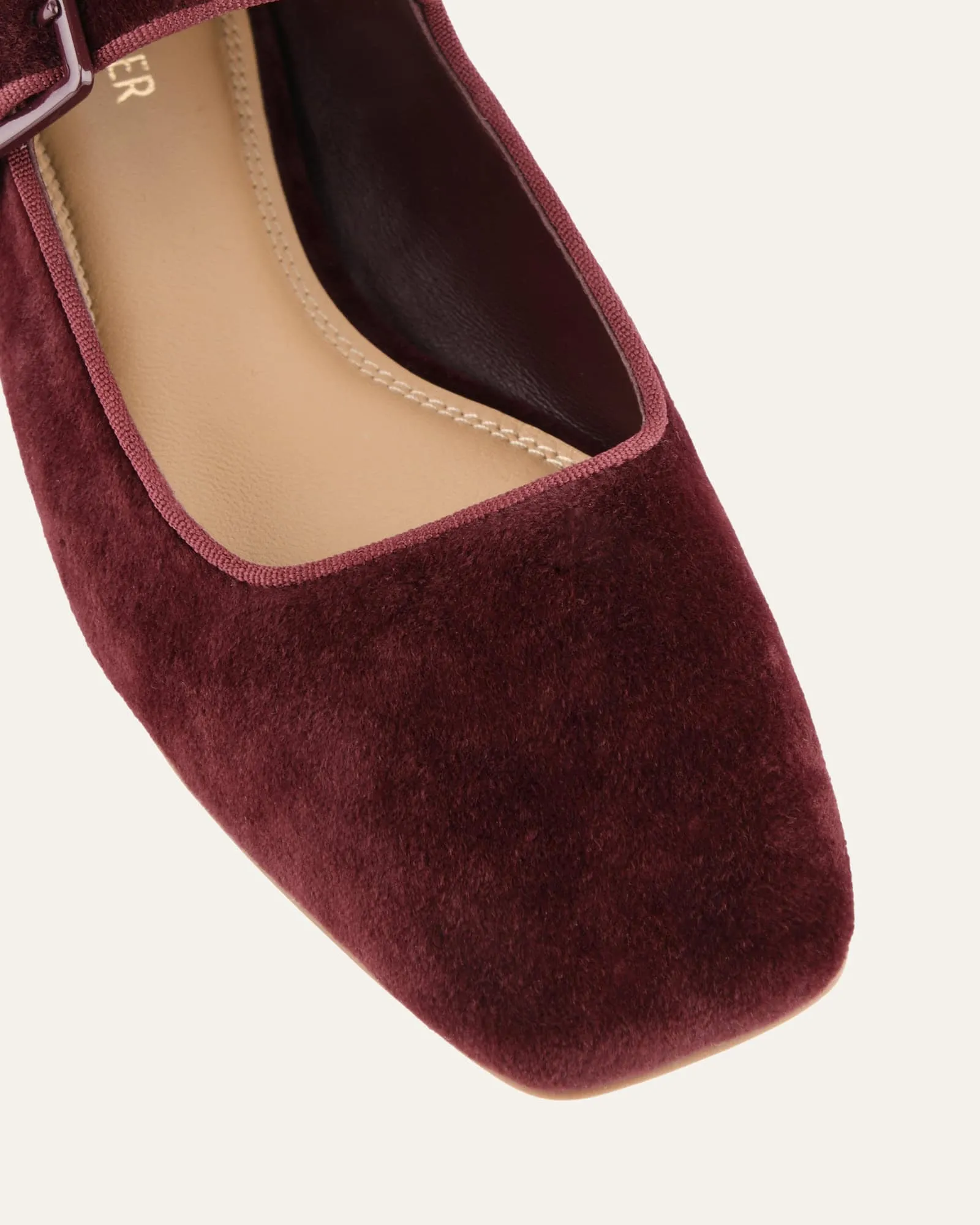 SERAFINA CASUAL FLATS MERLOT VELVET Jo Mercer