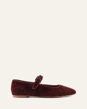SERAFINA CASUAL FLATS MERLOT VELVET Jo Mercer