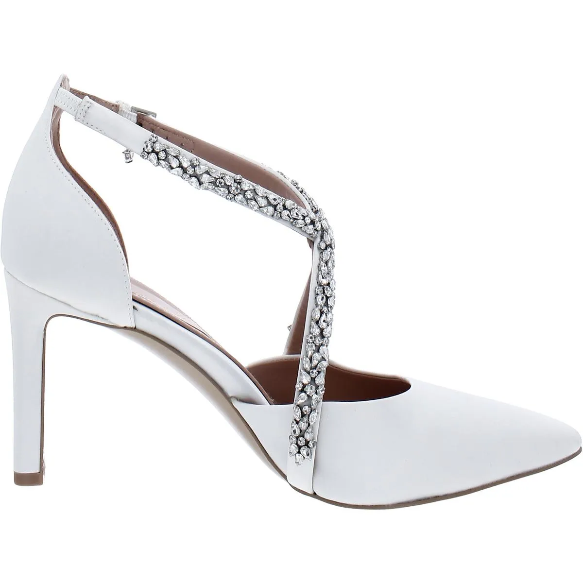 Sevgi Womens Satin Almond Toe Slingback Heels