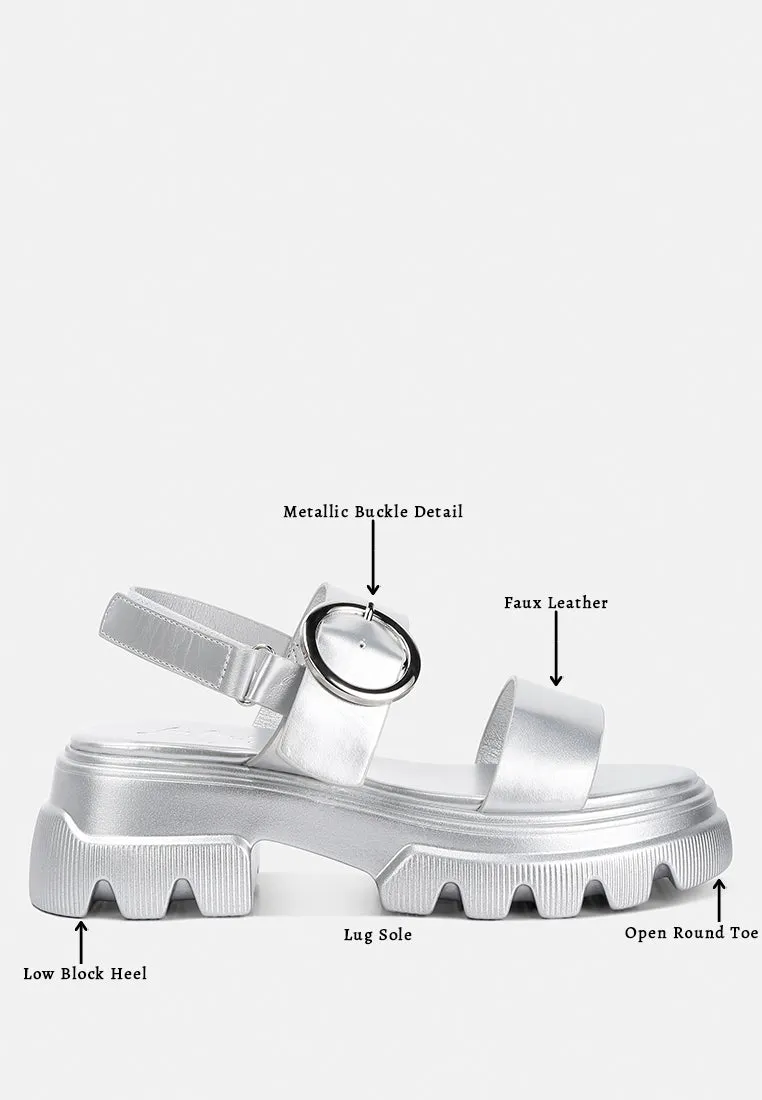 silas metallic chunky sandals