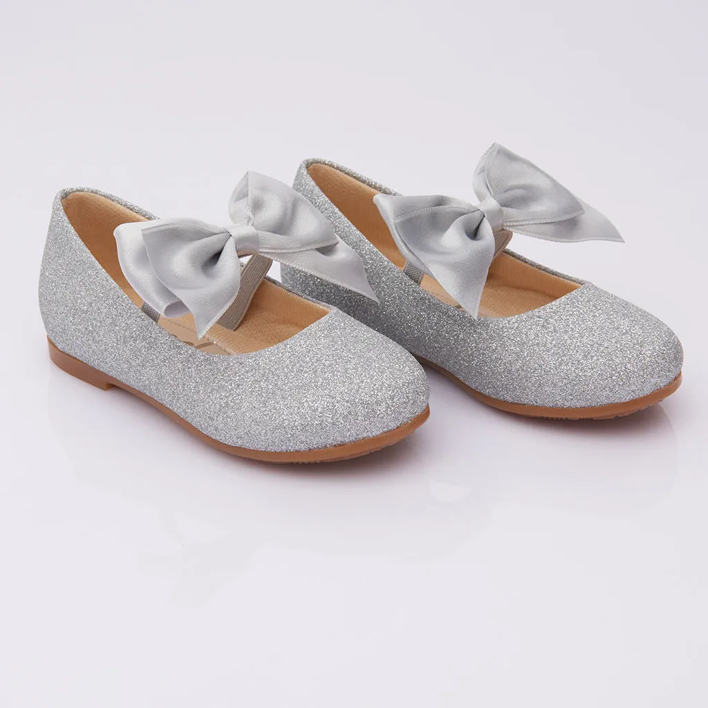 Silver Baby Bow Flats