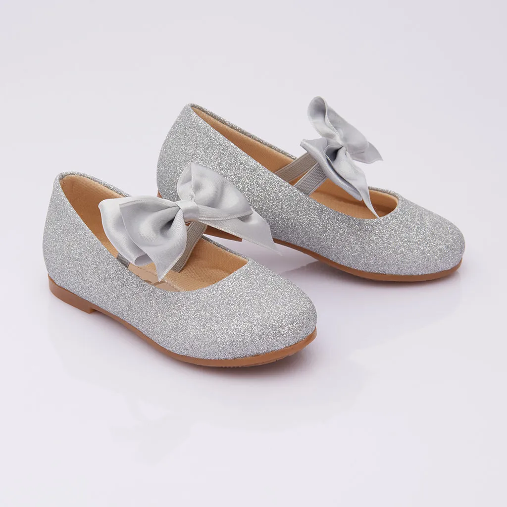 Silver Baby Bow Flats