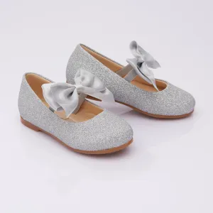 Silver Baby Bow Flats