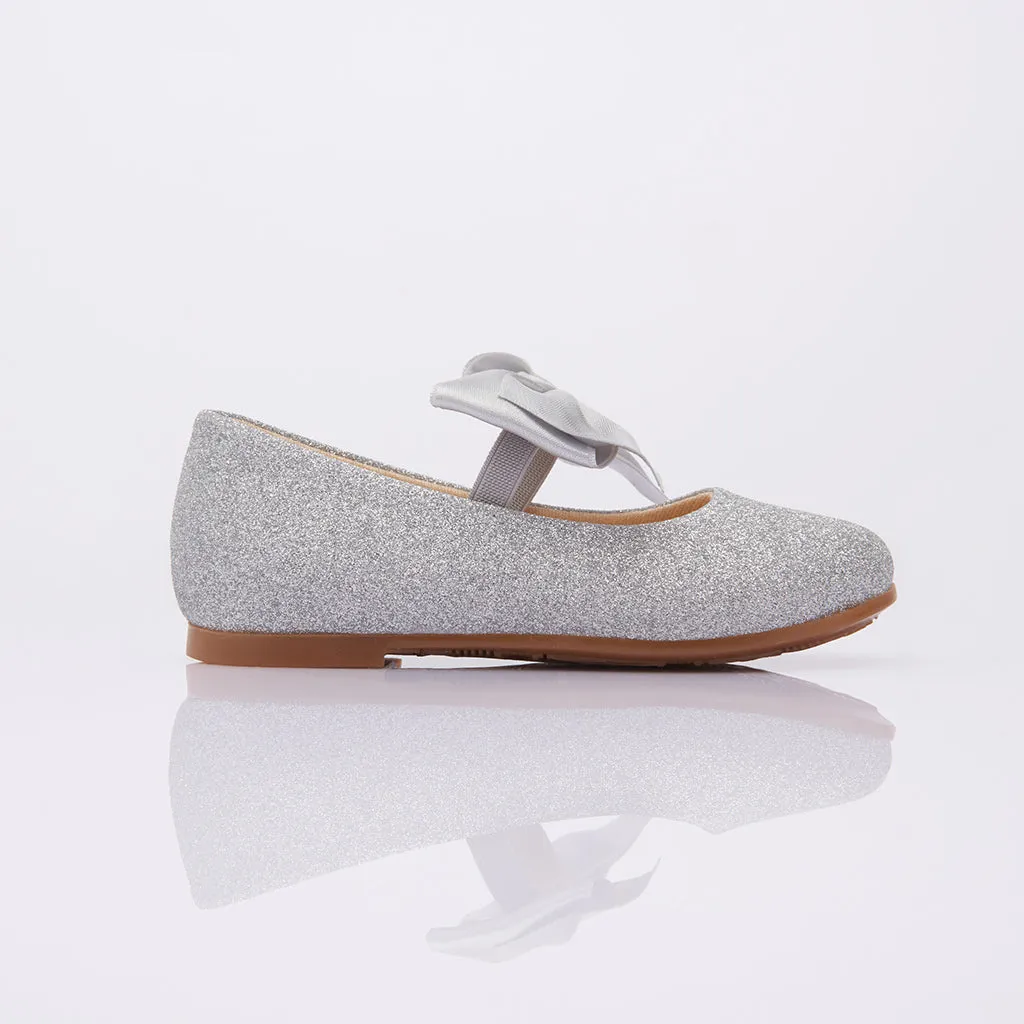 Silver Baby Bow Flats