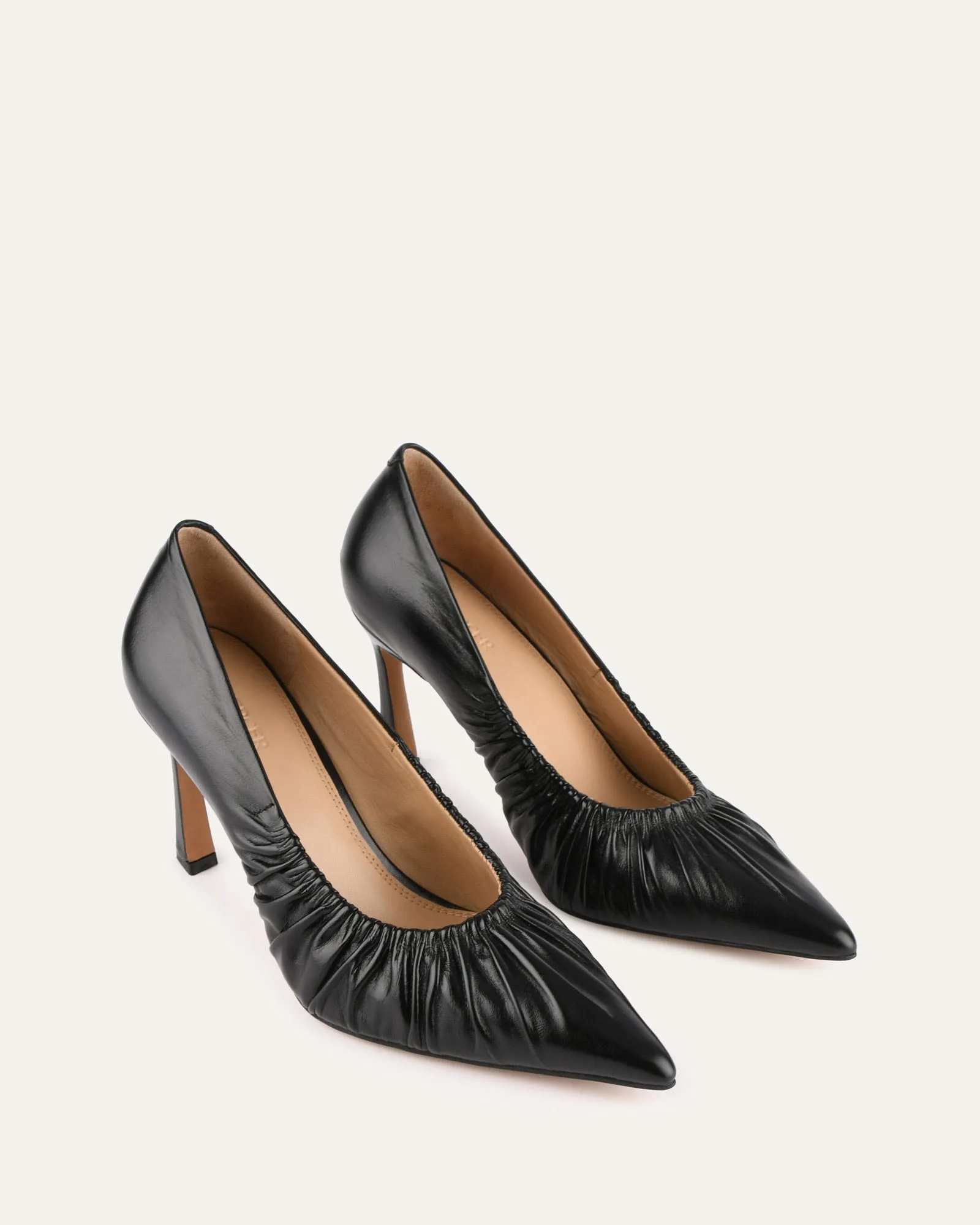 SINCLAIR HIGH HEELS BLACK LEATHER Jo Mercer