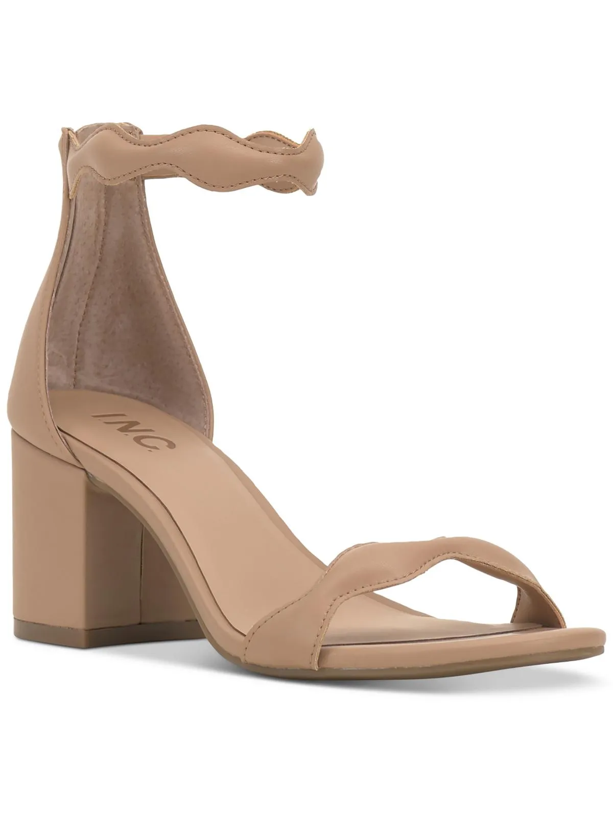 Sollisa Womens Faux Leather Scalloped Heels
