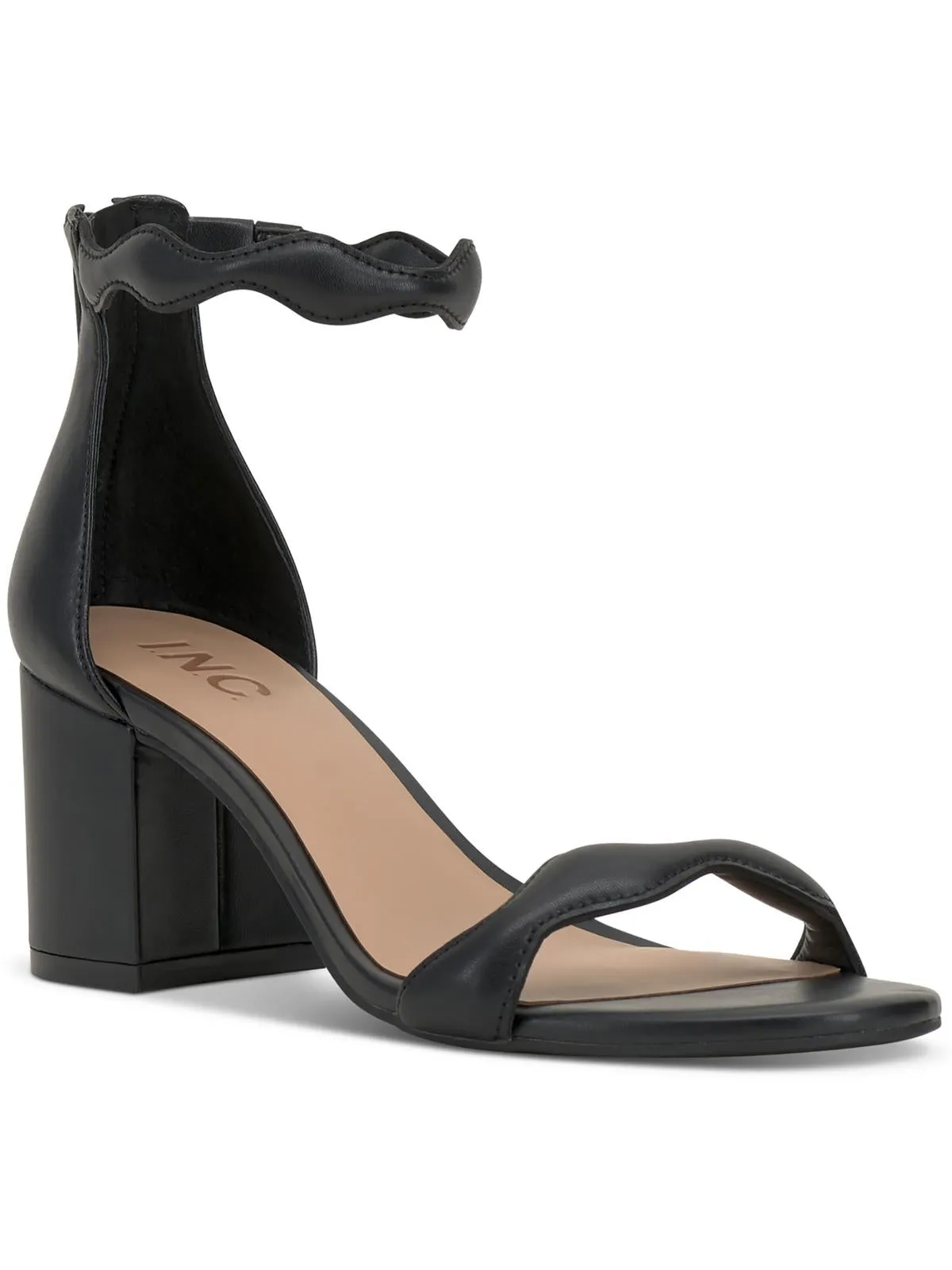 Sollisa Womens Faux Leather Scalloped Heels