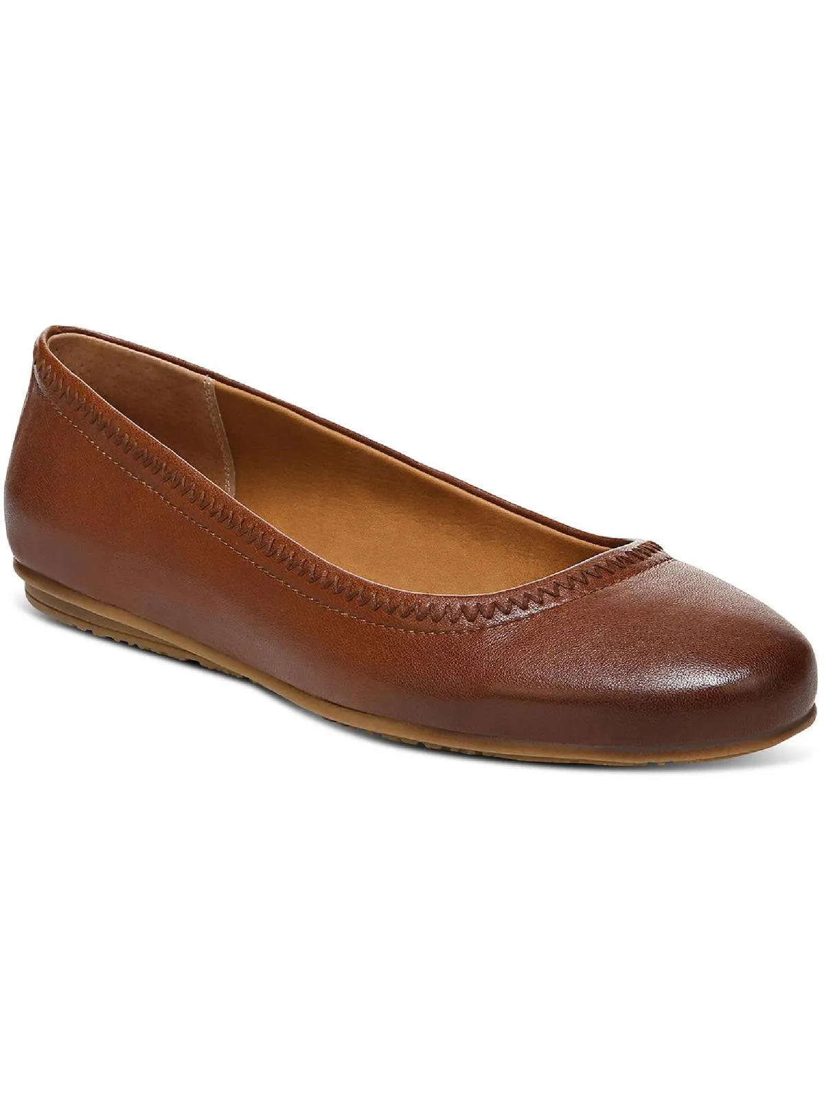 Sonia Womens Leather Round Toe Ballet Flats