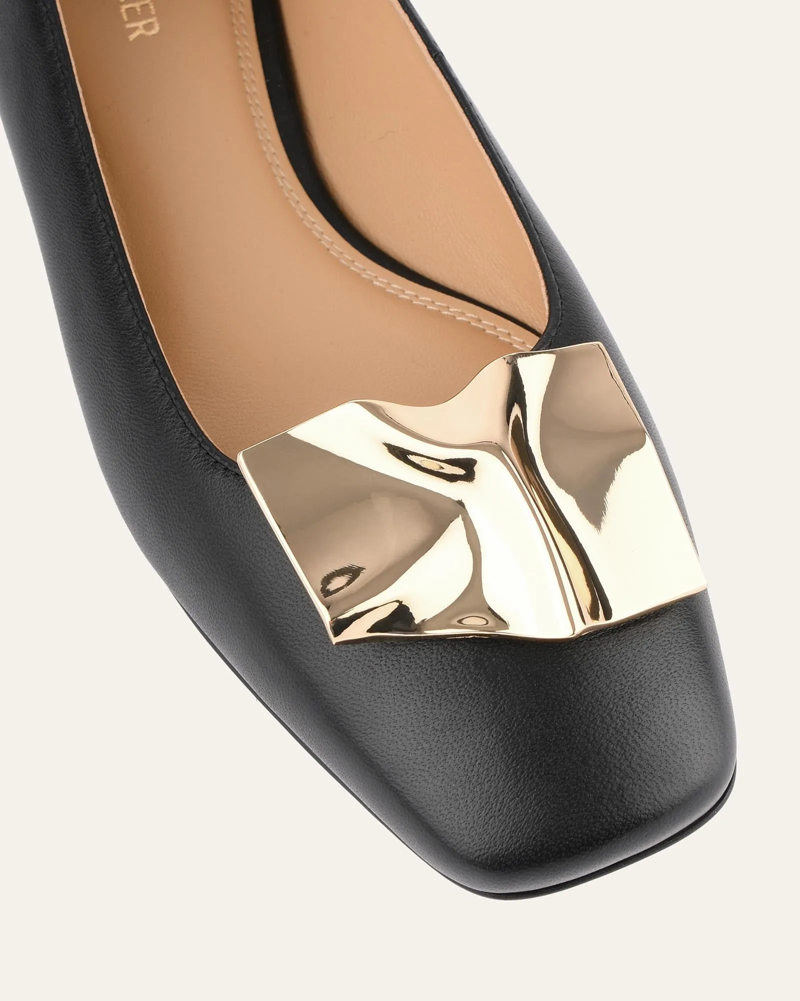 SONNY DRESS FLATS BLACK LEATHER Jo Mercer