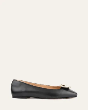SONNY DRESS FLATS BLACK LEATHER Jo Mercer