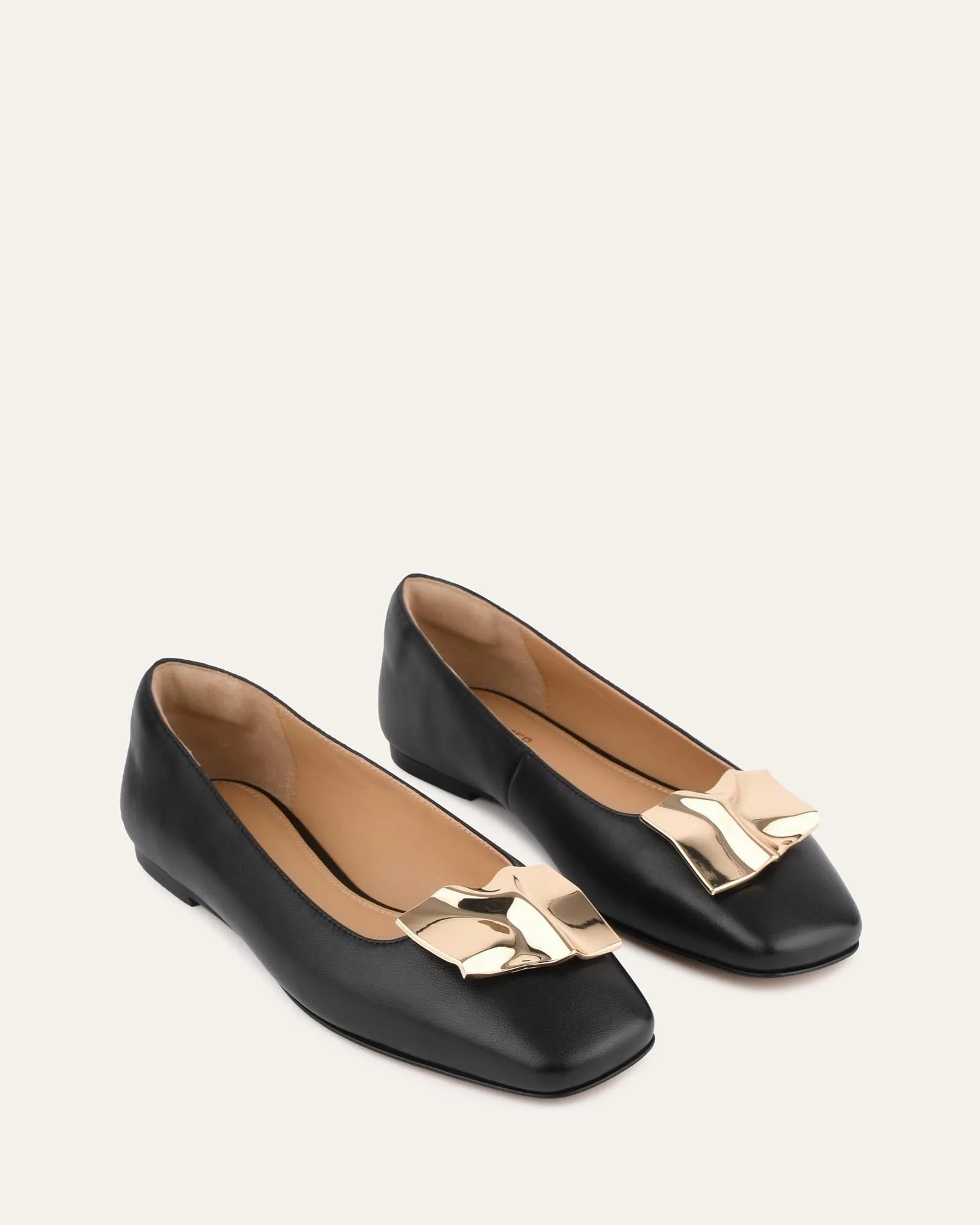 SONNY DRESS FLATS BLACK LEATHER Jo Mercer