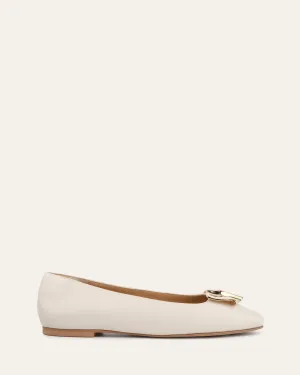 SONNY DRESS FLATS OFF WHITE LEATHER Jo Mercer