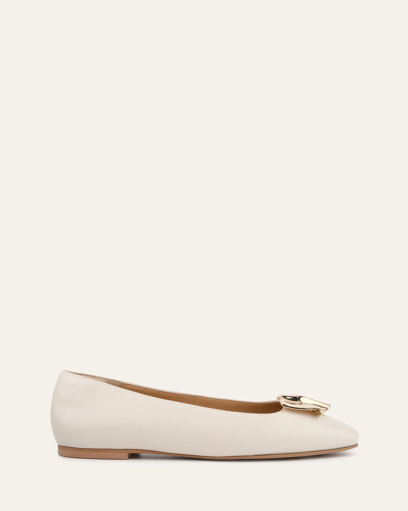 SONNY DRESS FLATS OFF WHITE LEATHER Jo Mercer