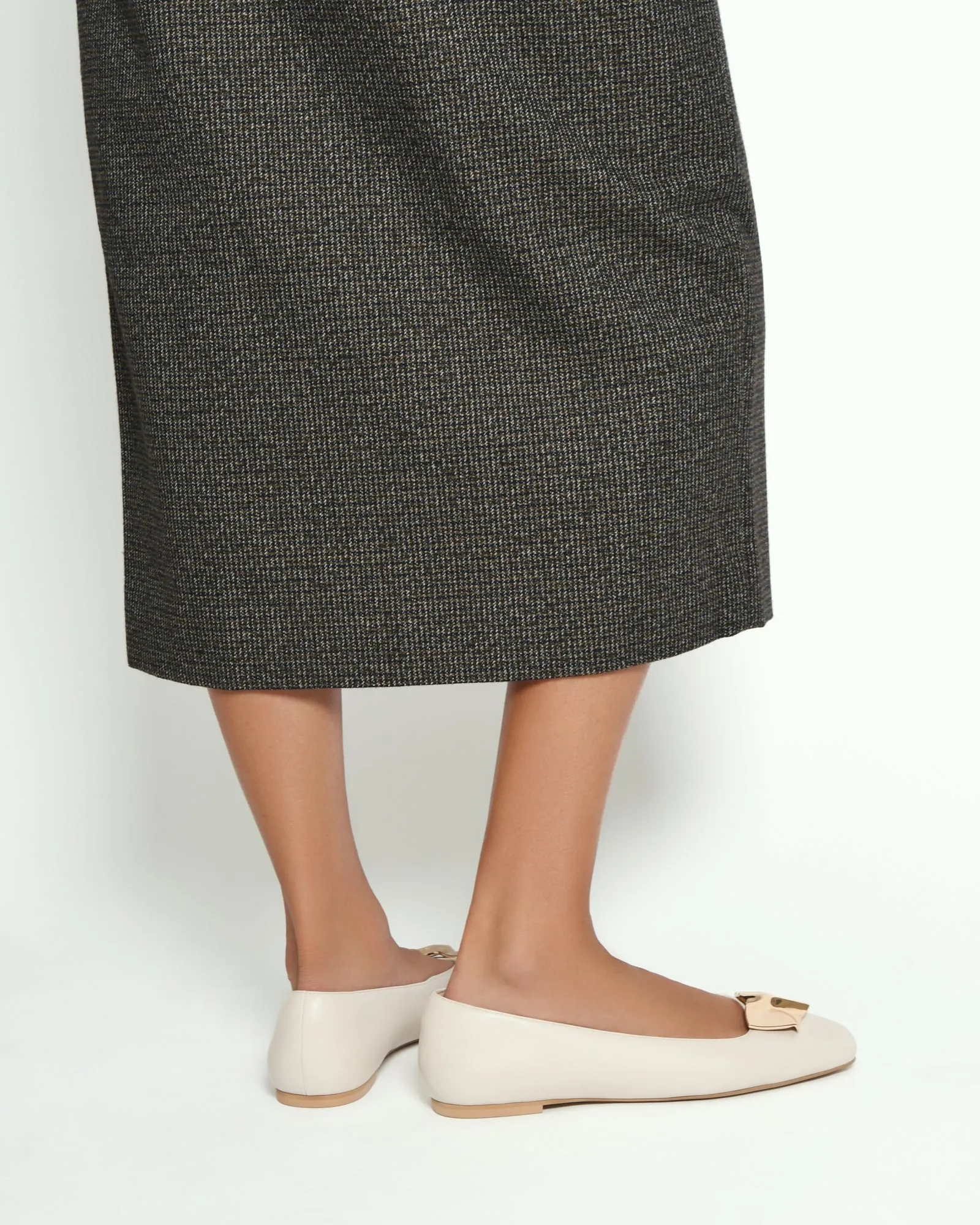SONNY DRESS FLATS OFF WHITE LEATHER Jo Mercer