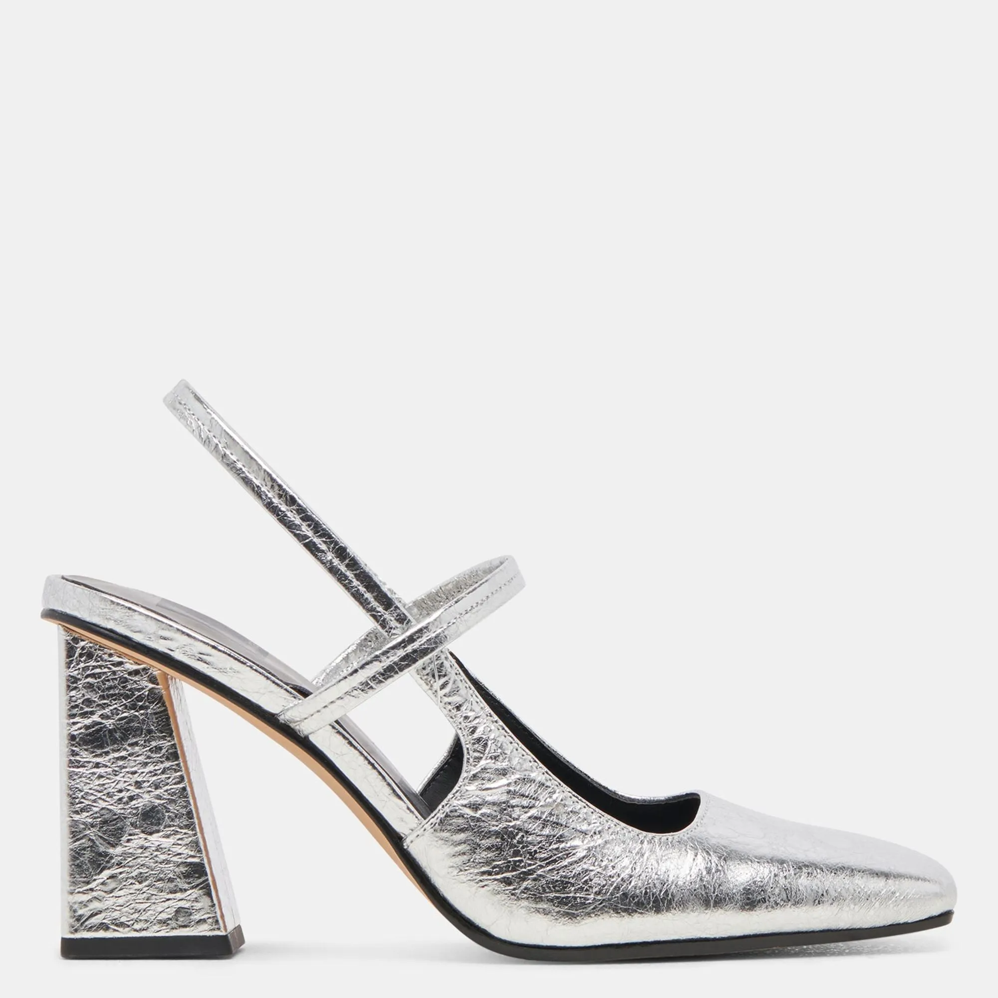 Soyer Heels Silver Distressed Leather