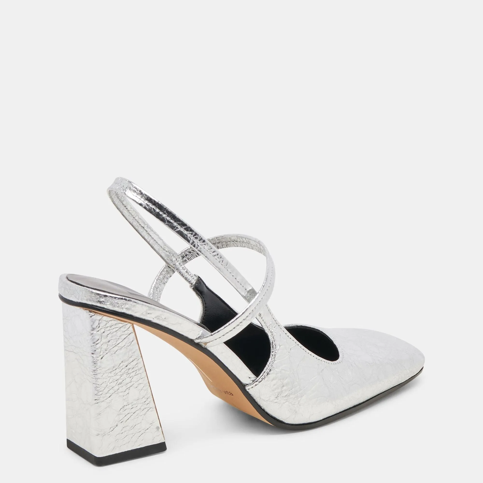 Soyer Heels Silver Distressed Leather