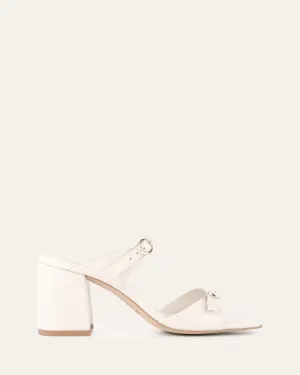 SPENCER MID HEEL SANDALS OFF WHITE LEATHER Jo Mercer