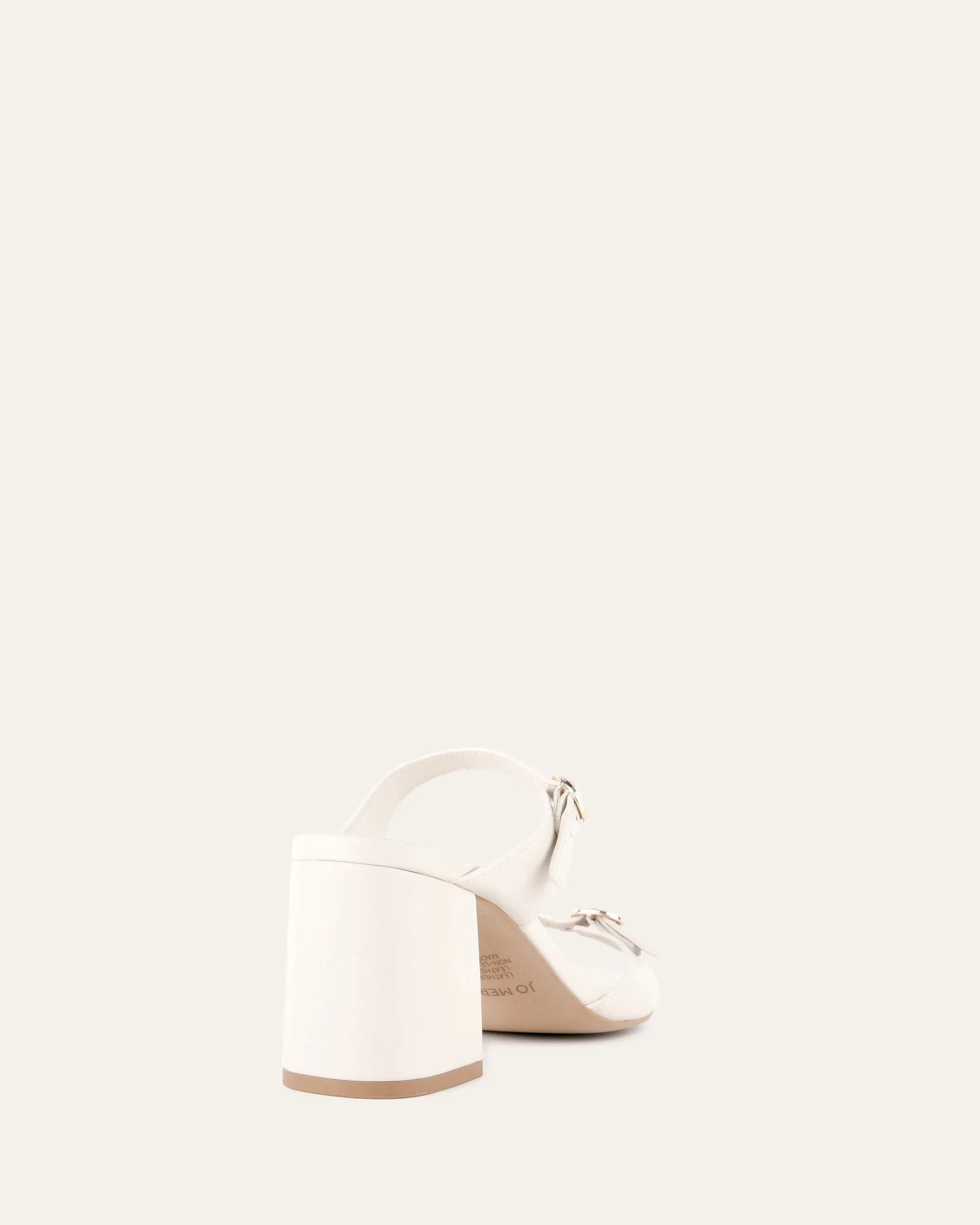 SPENCER MID HEEL SANDALS OFF WHITE LEATHER Jo Mercer