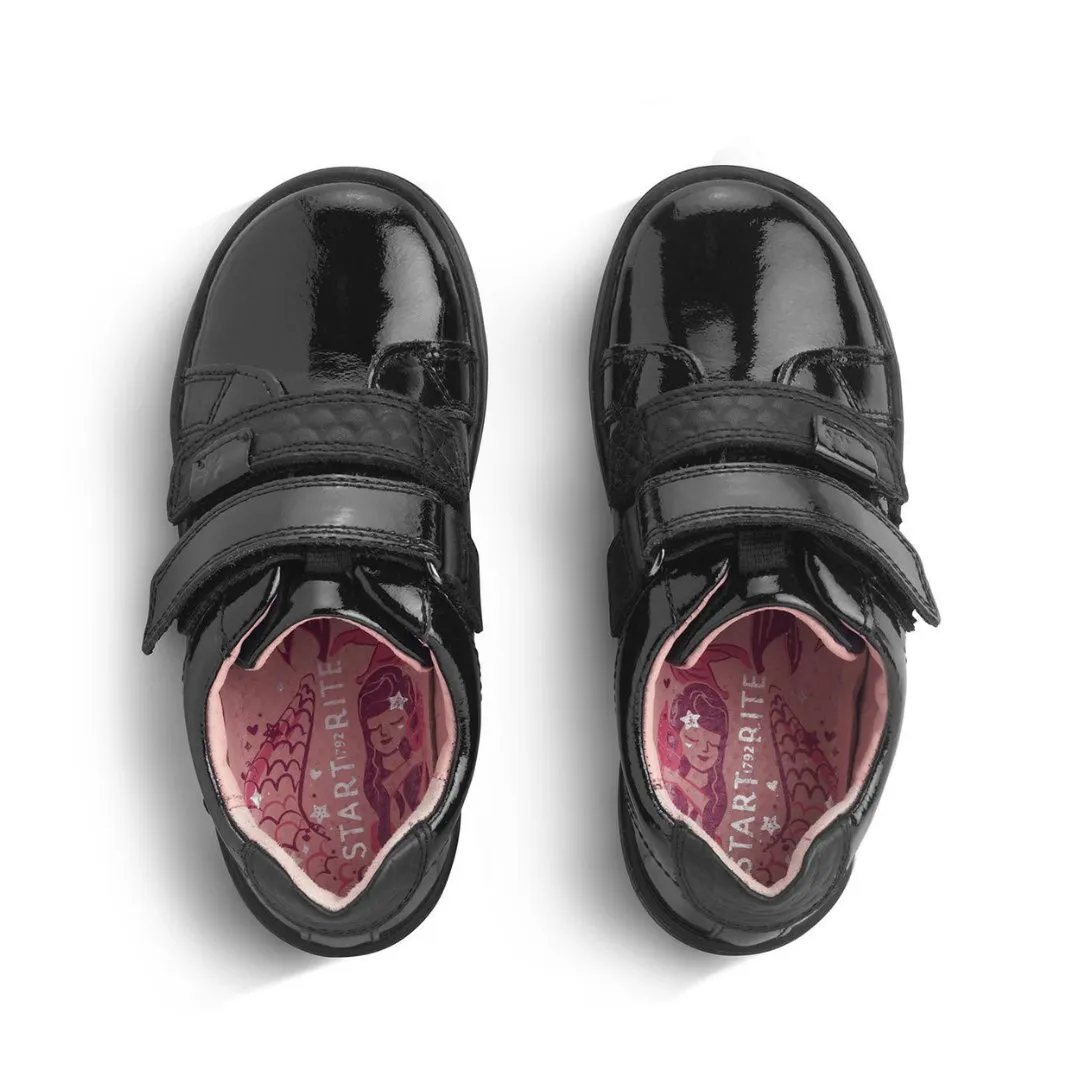 Start-Rite: Fantasy Riptape School Shoes - Black Patent