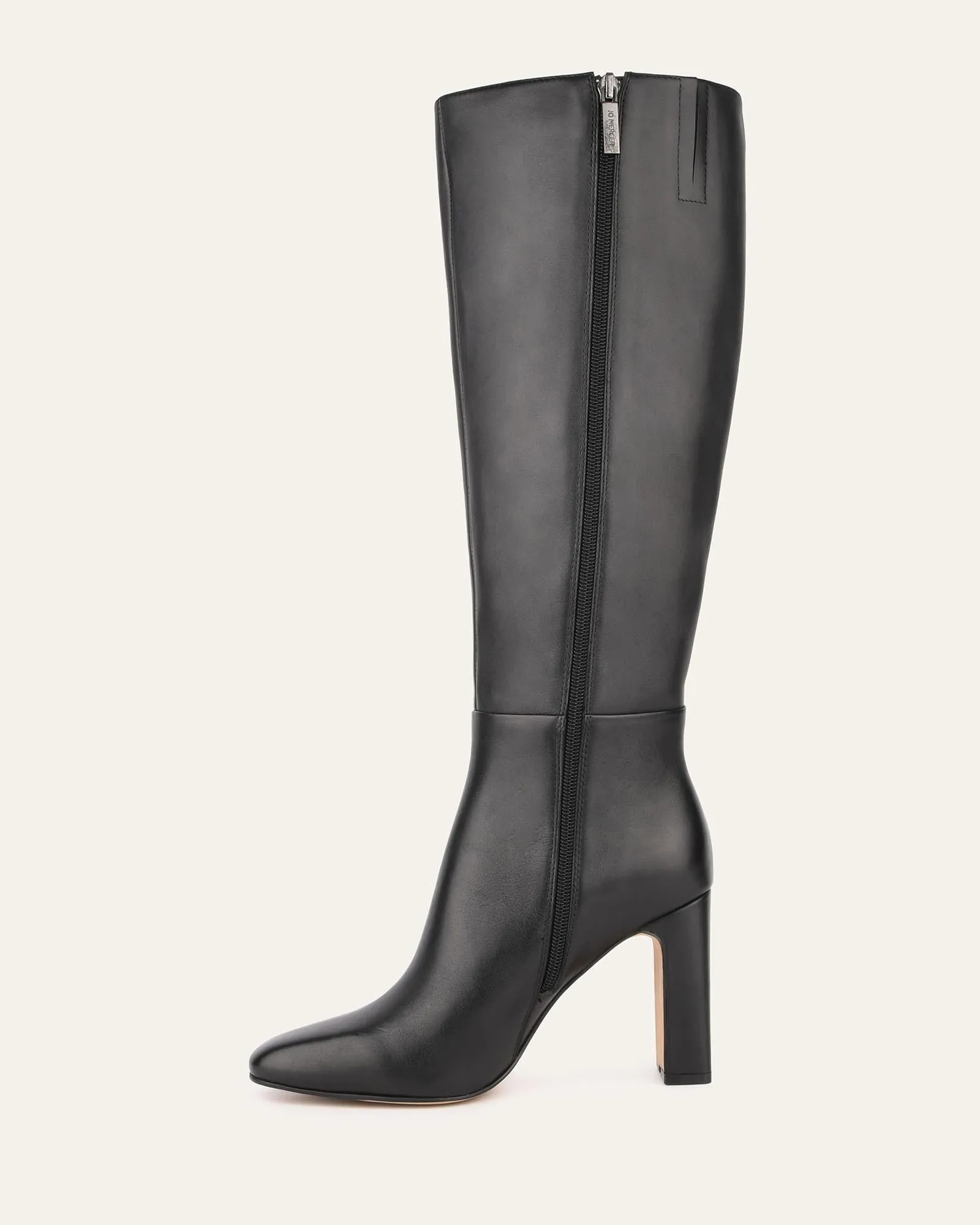 STORMI KNEE BOOTS BLACK LEATHER Jo Mercer