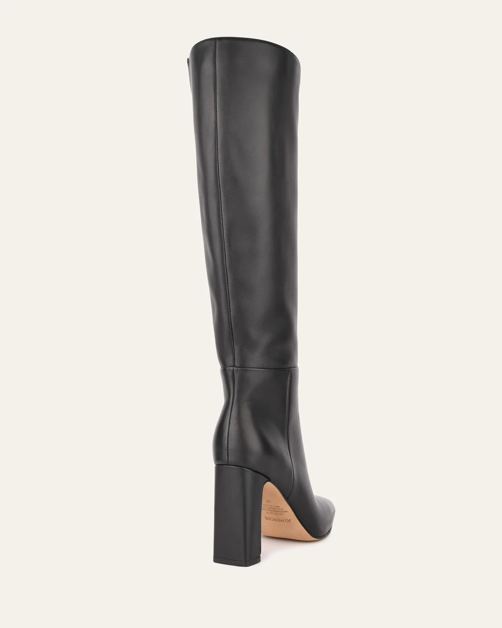 STORMI KNEE BOOTS BLACK LEATHER Jo Mercer