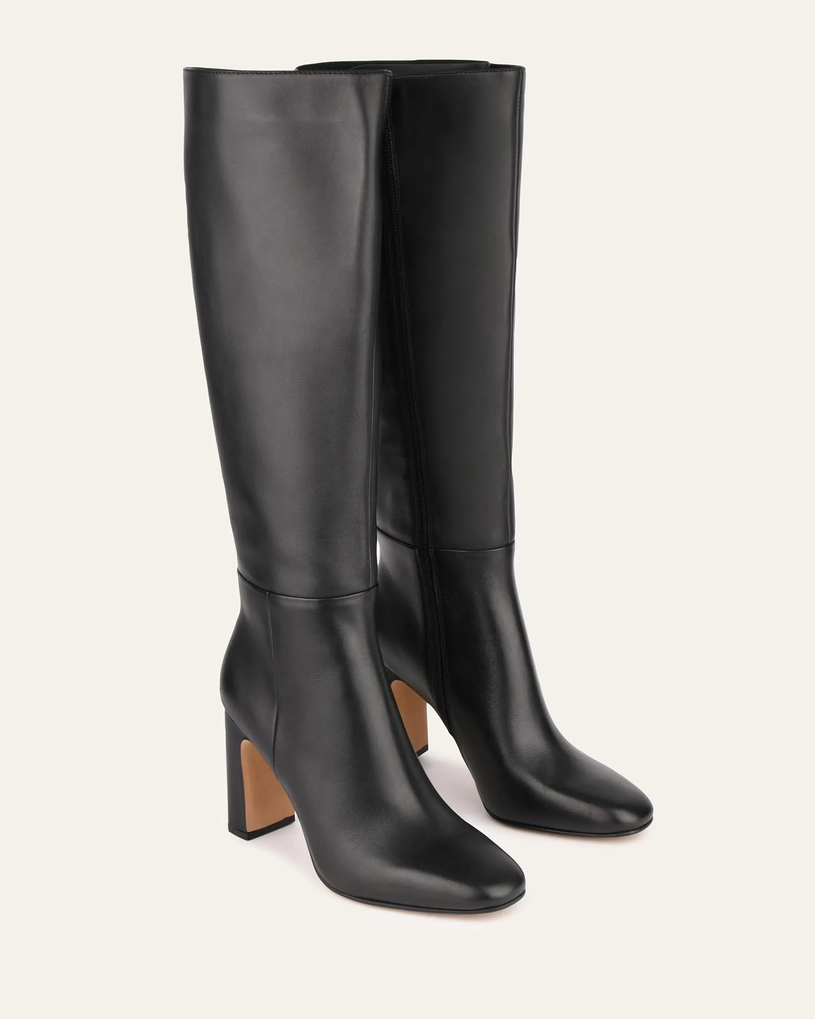 STORMI KNEE BOOTS BLACK LEATHER Jo Mercer