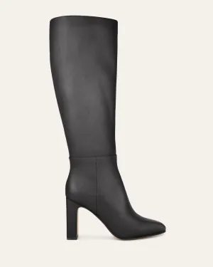 STORMI KNEE BOOTS BLACK LEATHER Jo Mercer