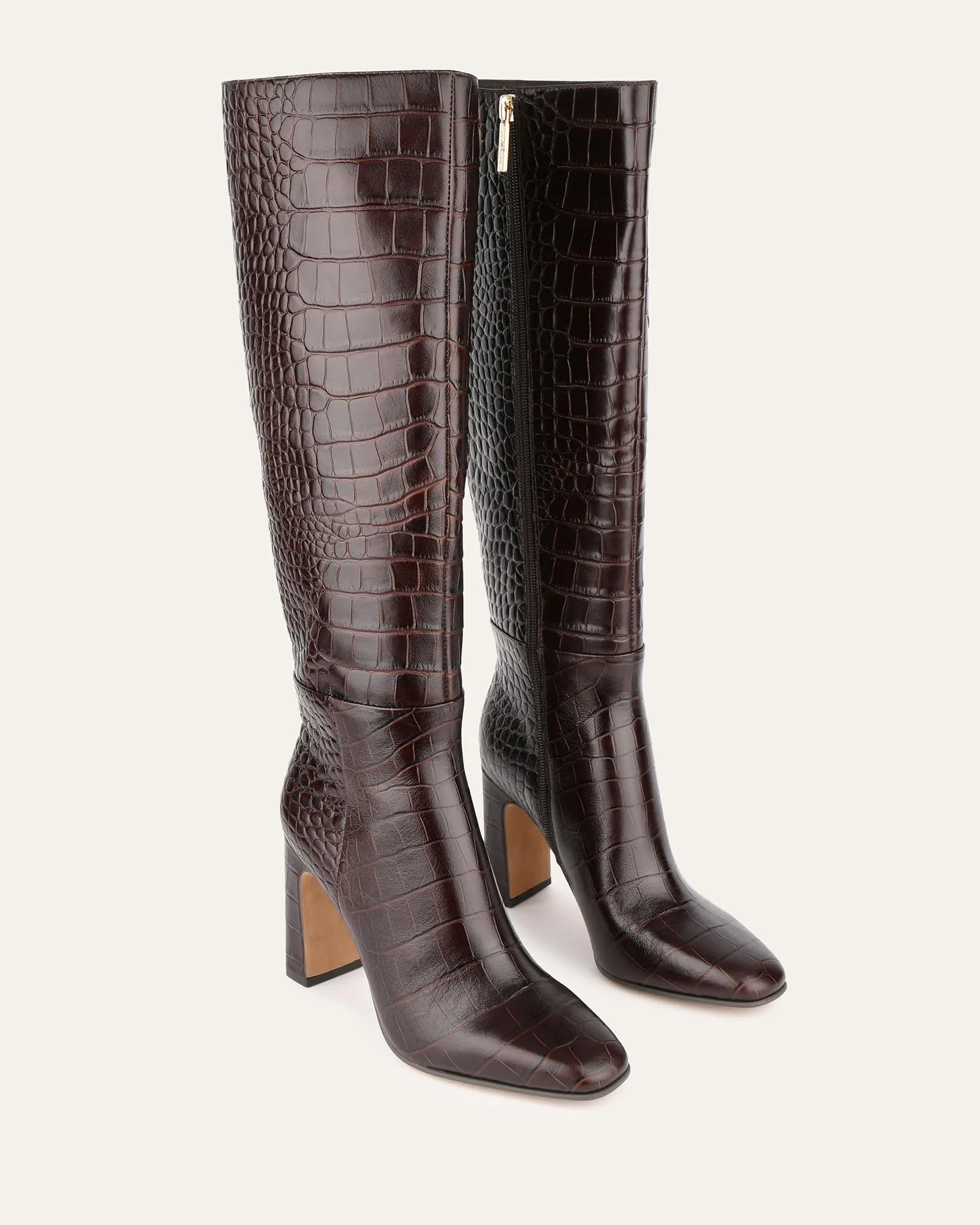 STORMI KNEE BOOTS CHOCOLATE CROC Jo Mercer