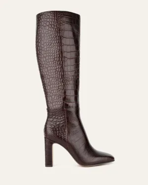 STORMI KNEE BOOTS CHOCOLATE CROC Jo Mercer