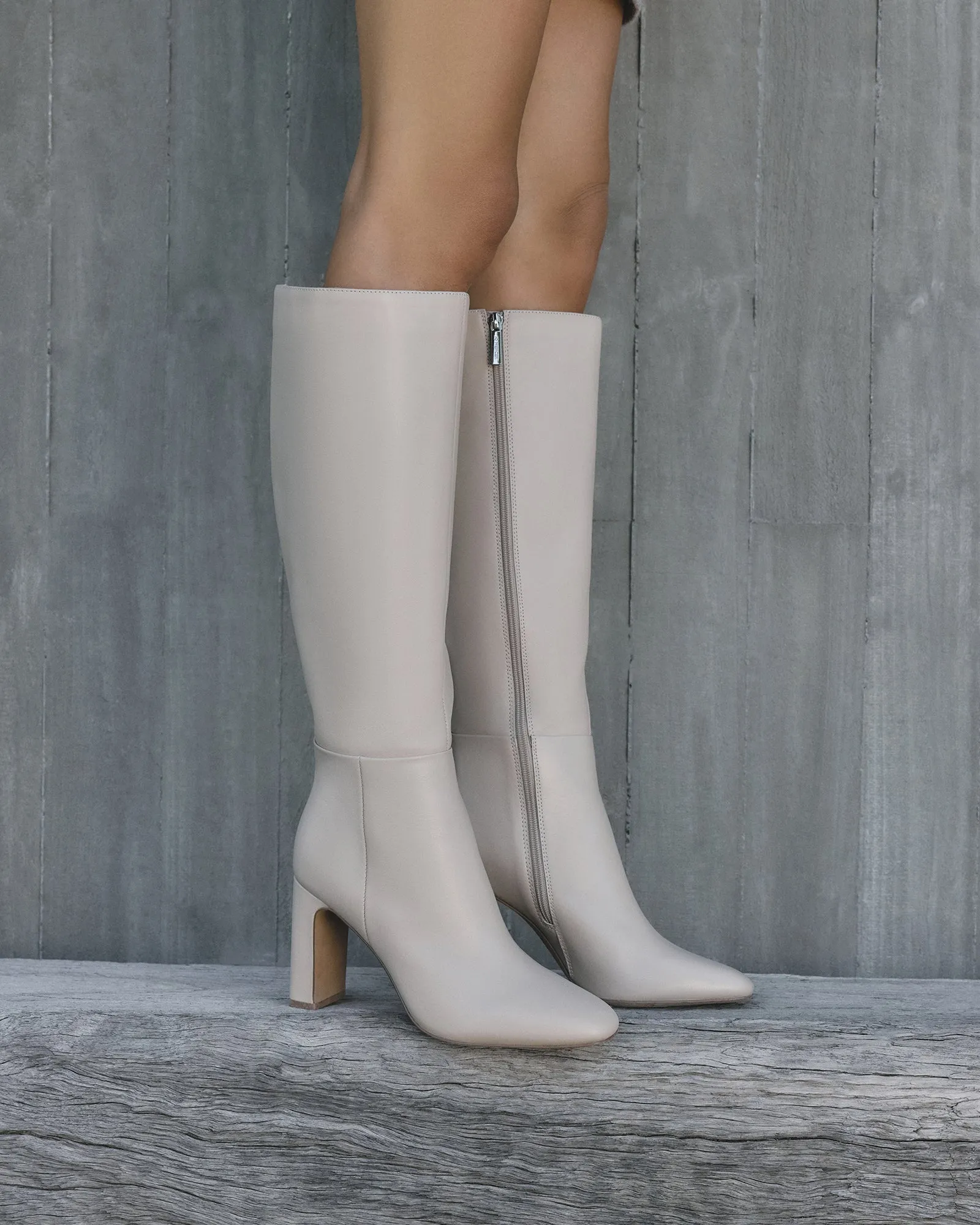 STORMI KNEE BOOTS SAND LEATHER Jo Mercer