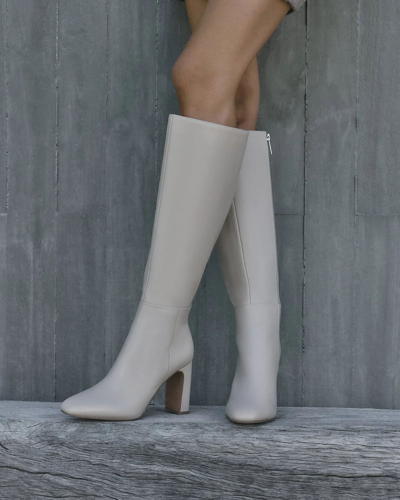 STORMI KNEE BOOTS SAND LEATHER Jo Mercer