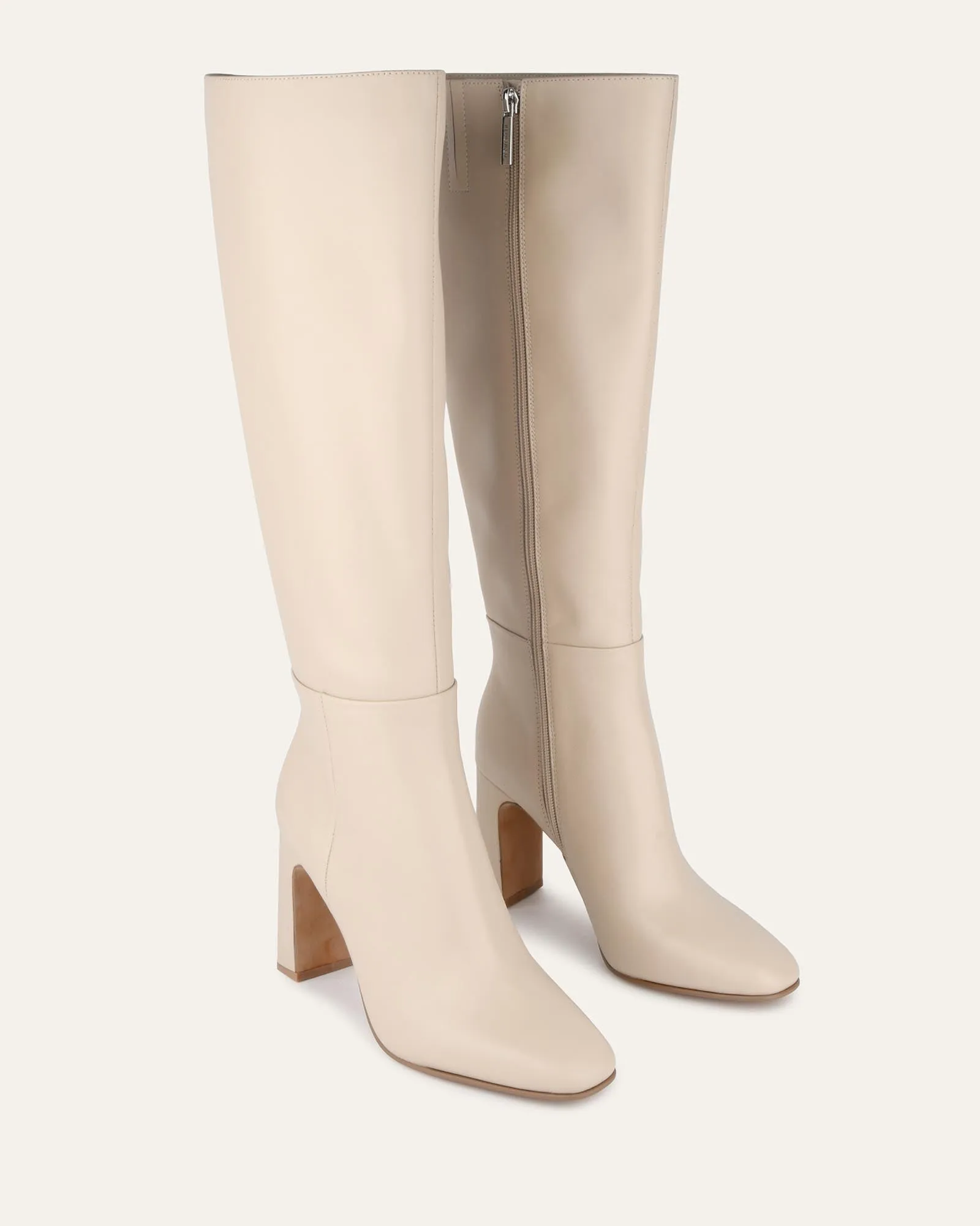 STORMI KNEE BOOTS SAND LEATHER Jo Mercer